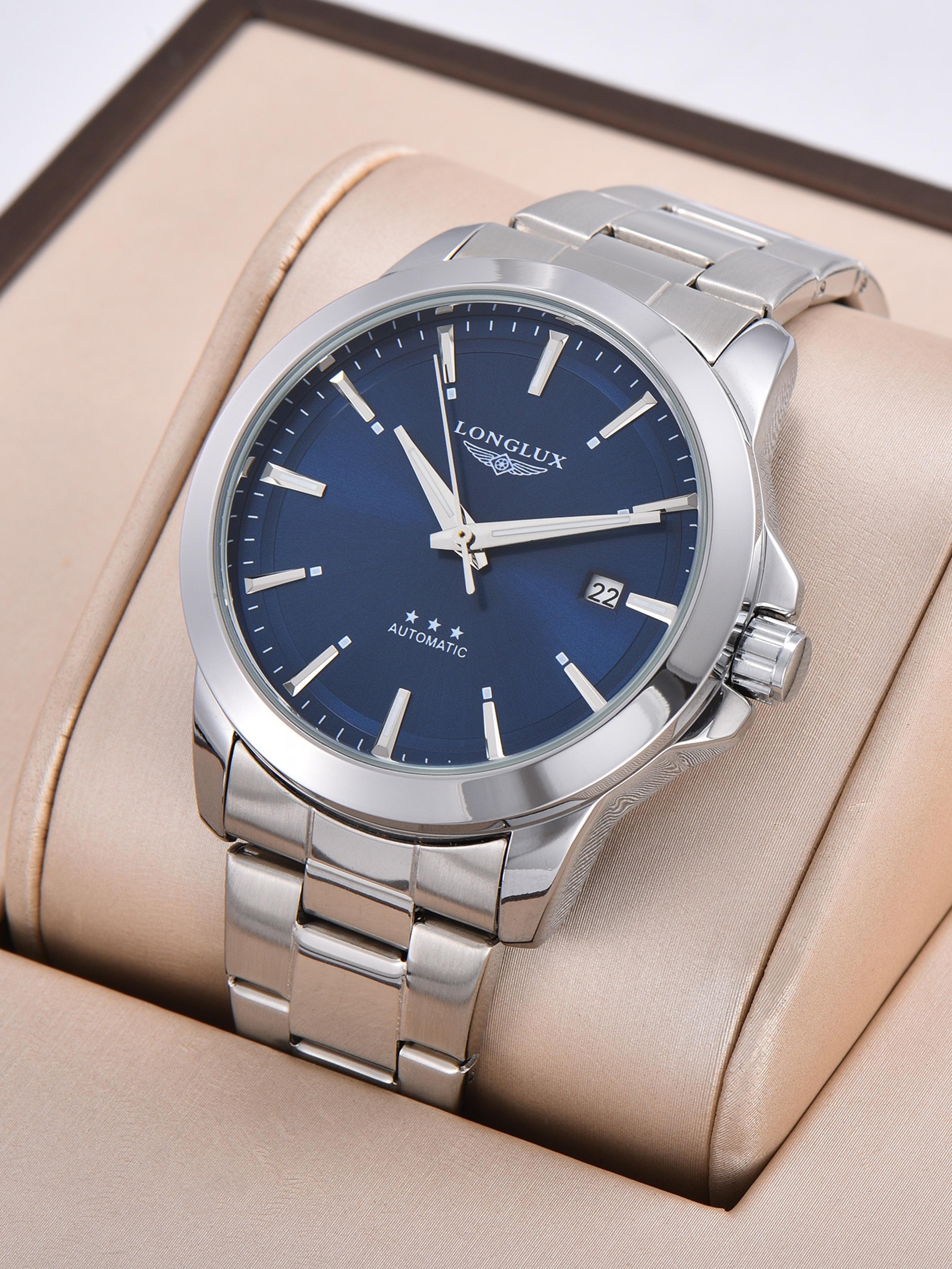 Mens Automatic Business Watch Waterproof Stainless Steel Luminous Mechanical Watch 2