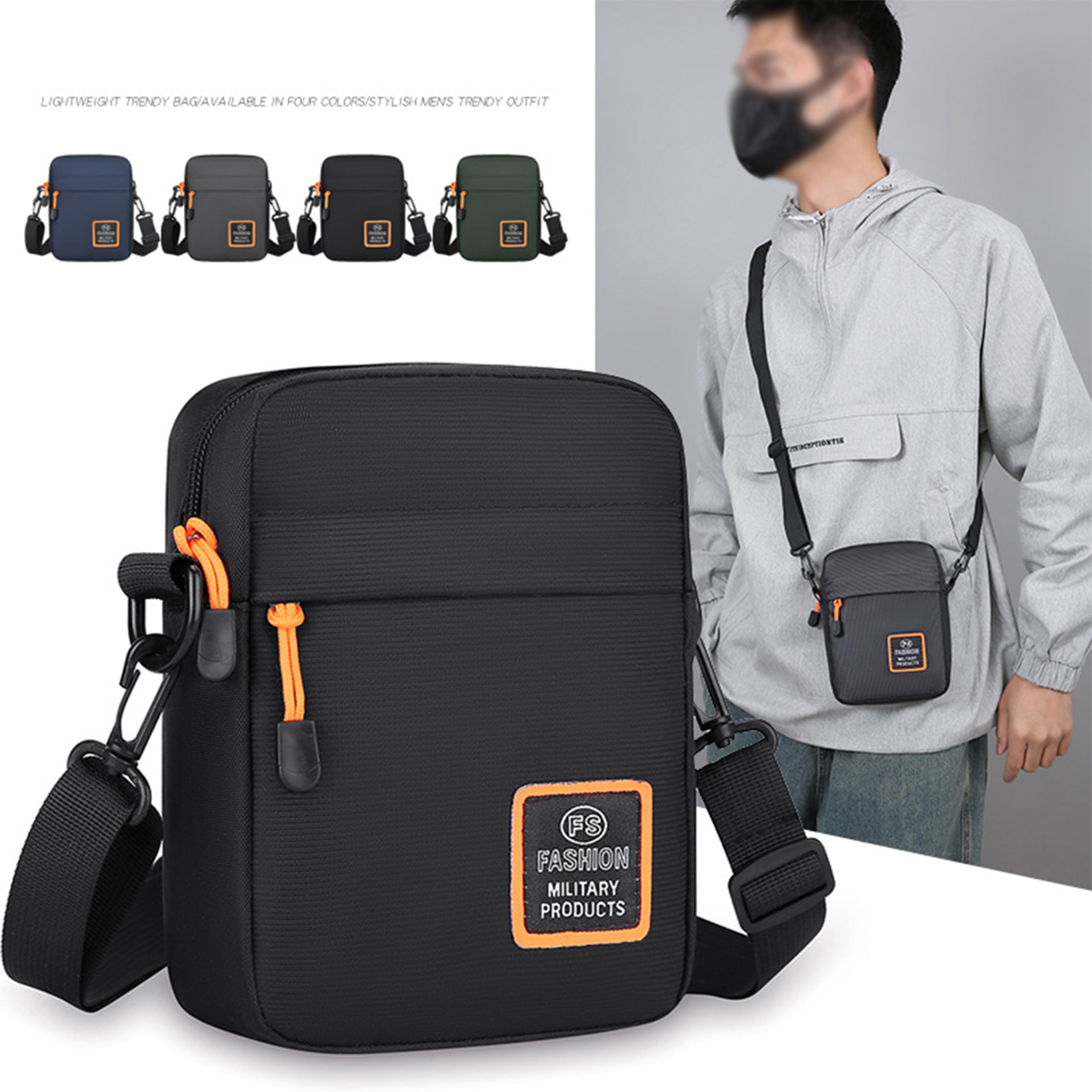 Mens Lightweight Nylon Crossbody Bag With Adjustable Strap For Everyday Use 0