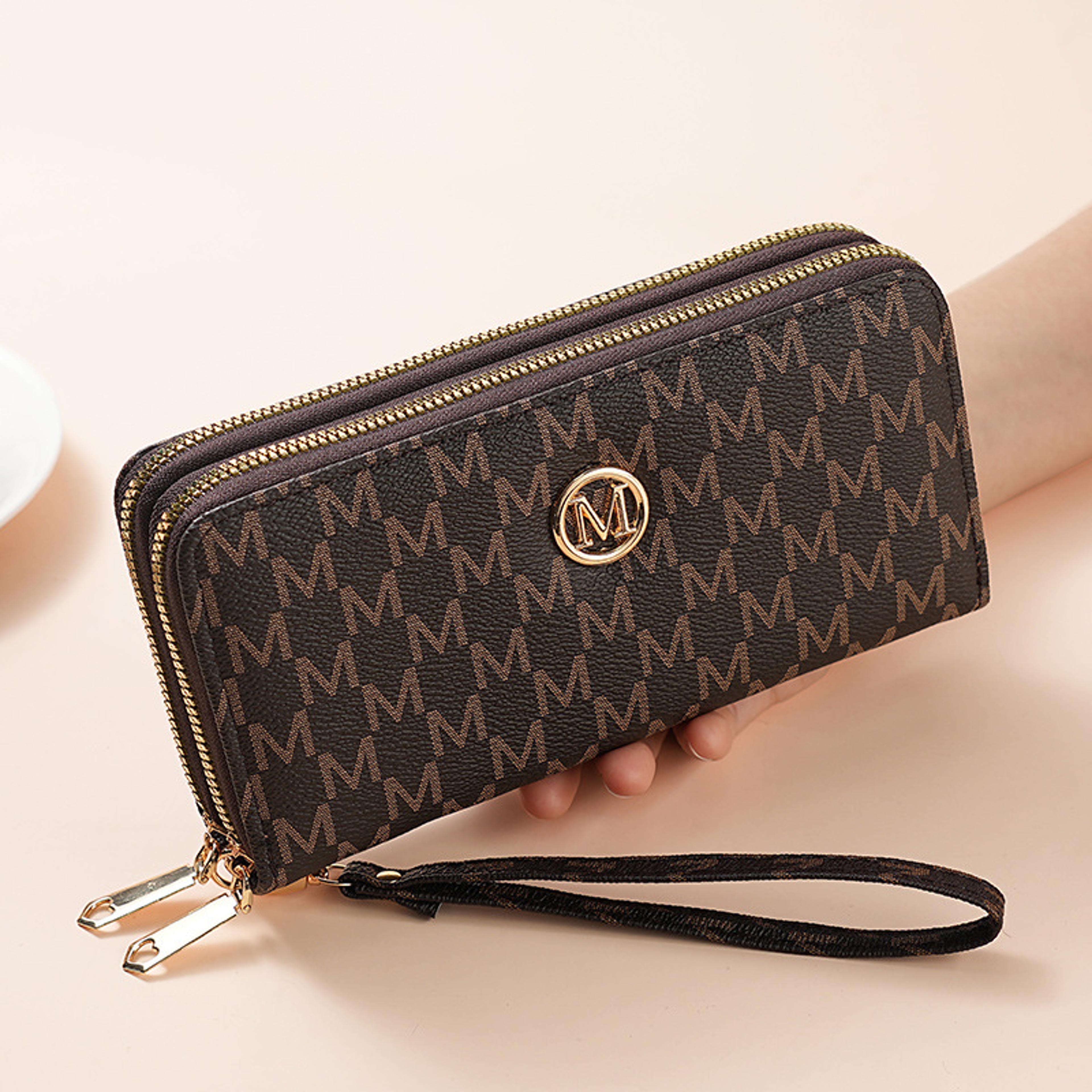 Double Zipper Wallet For Women And Men Stylish Long Coin Purse Cards Holder Wristlet Clutch And Mon 3