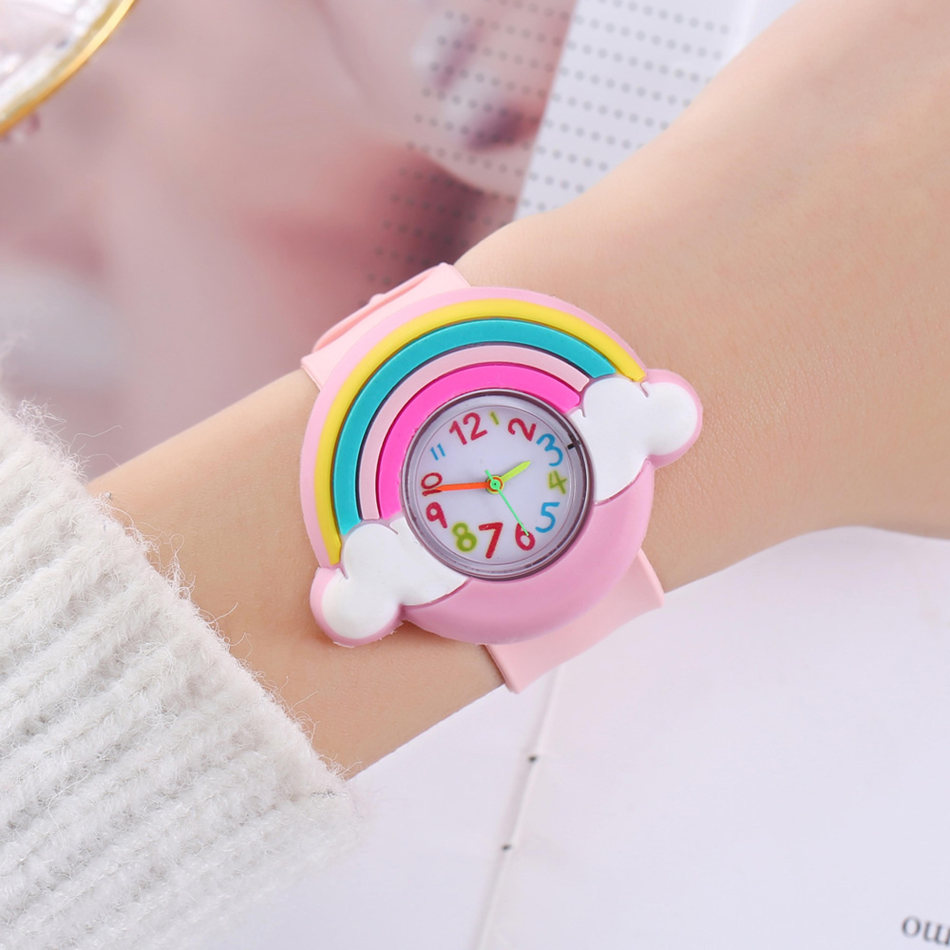 Rainbow Cloud Silicone Band Childrens Watch Cute Cartoon Quartz Watch For Boys  Girls 4