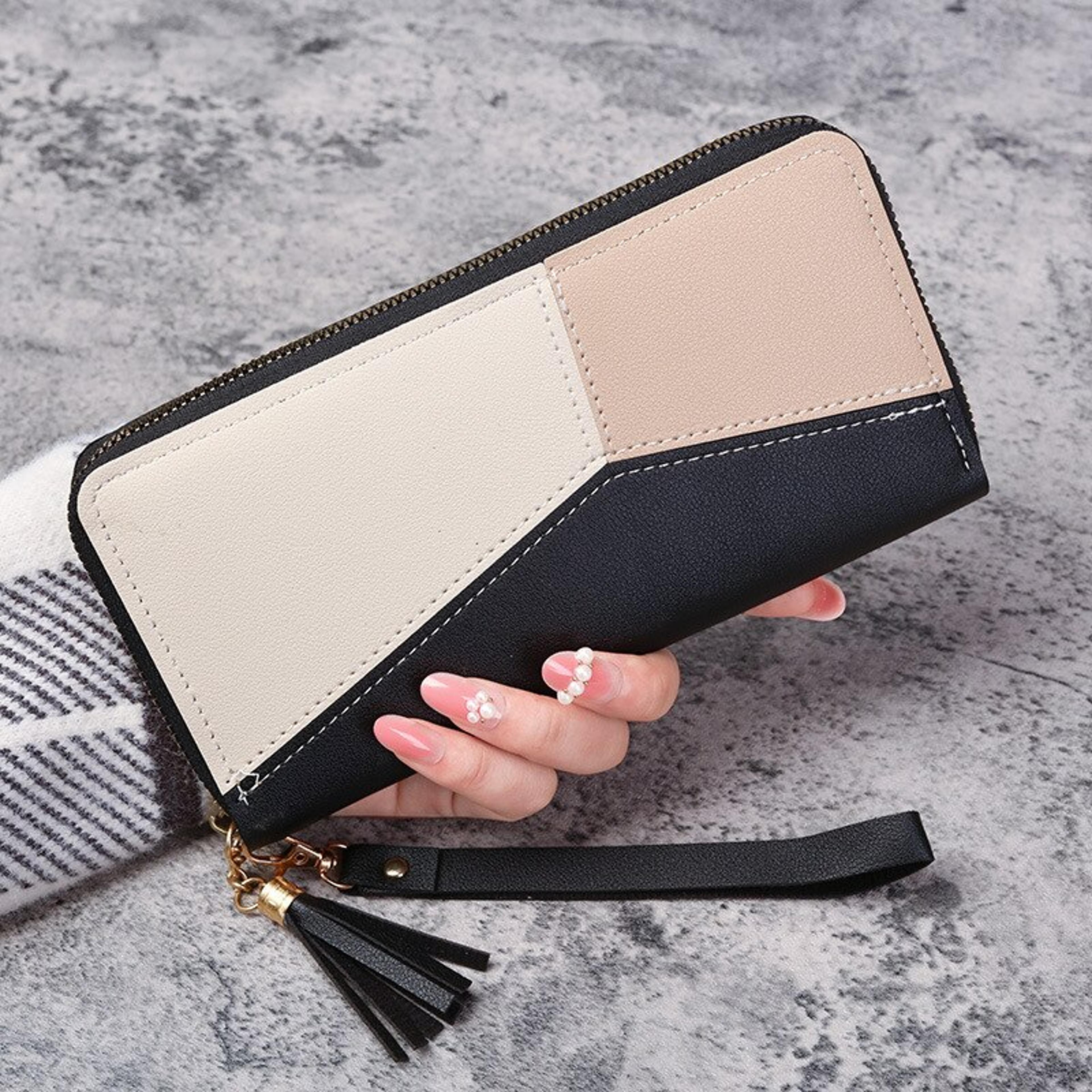 Fashion PU Leather Zipper Wallet Womens Long Purse  Card Holder 3