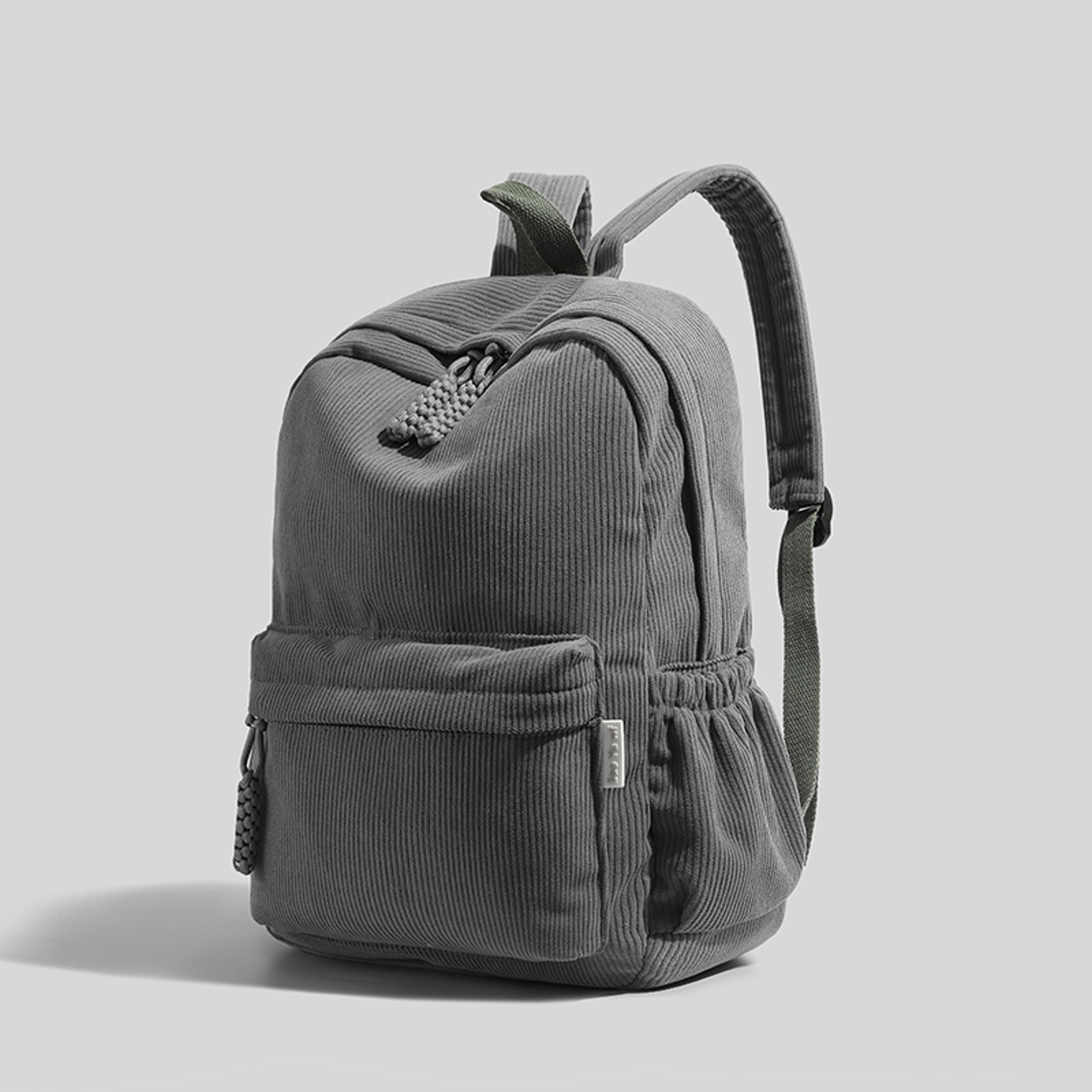 fashion corduroy backpack large capacity school bag with adjustable shoulder straps for school travel and commuting