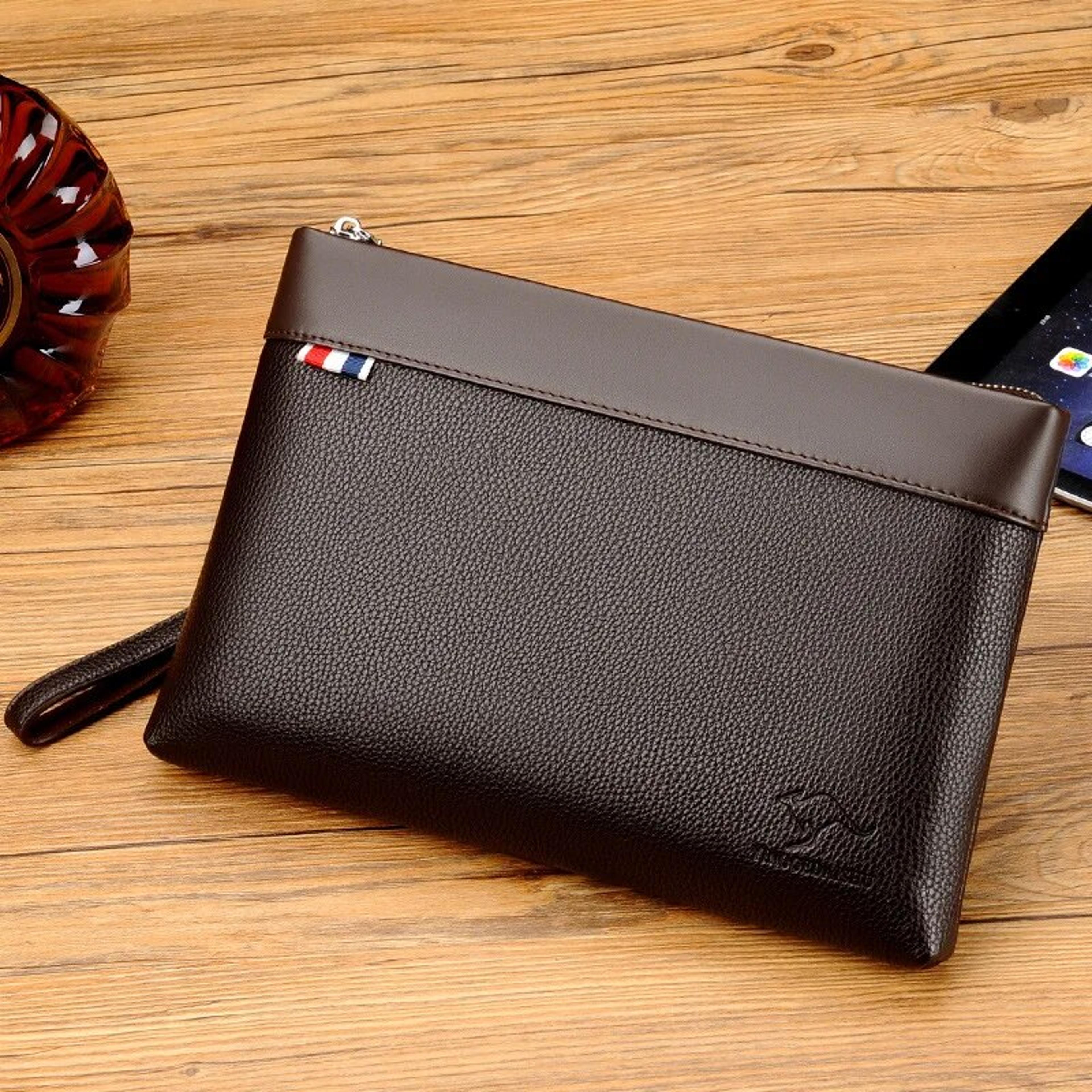Luxury Leather Clutch Bag For Men Stylish Designer Wallet For Phones Cards And Essentials 4