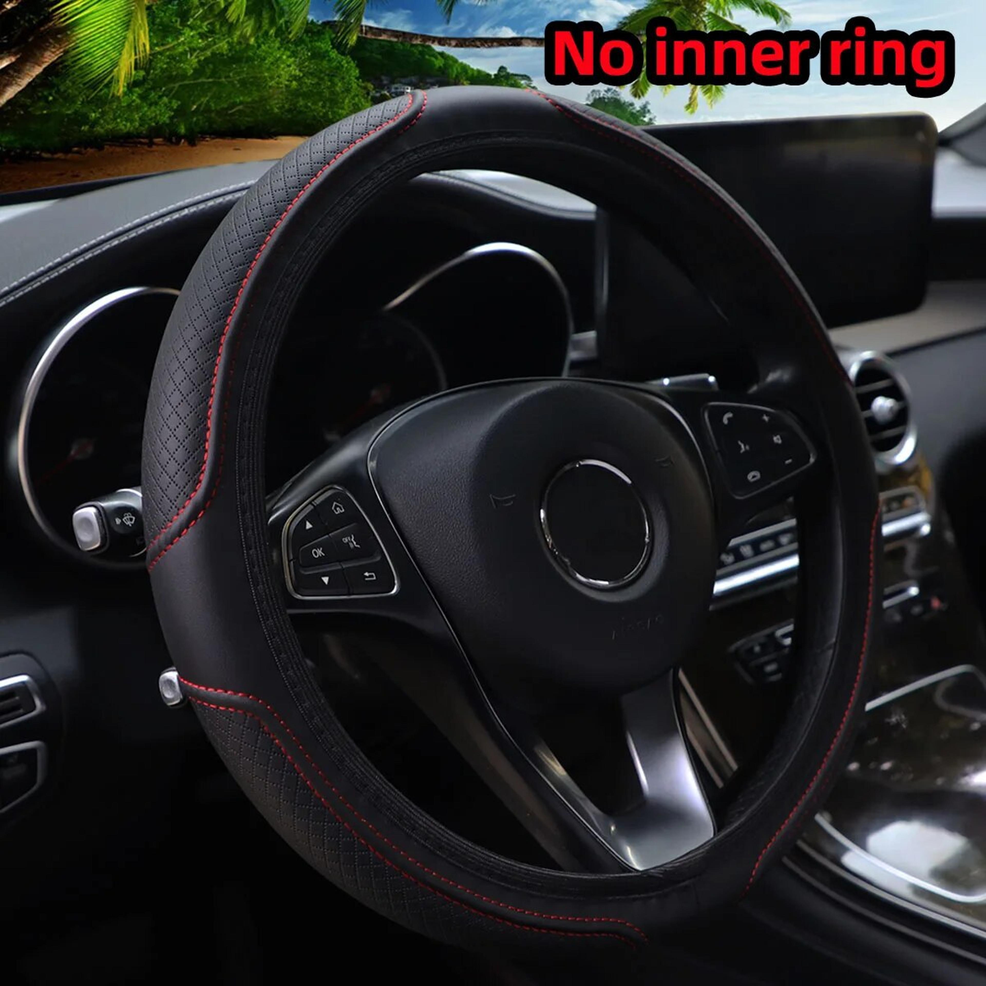 Artificial Leather Three Dimensional Embossed Steering Wheel Cover 4
