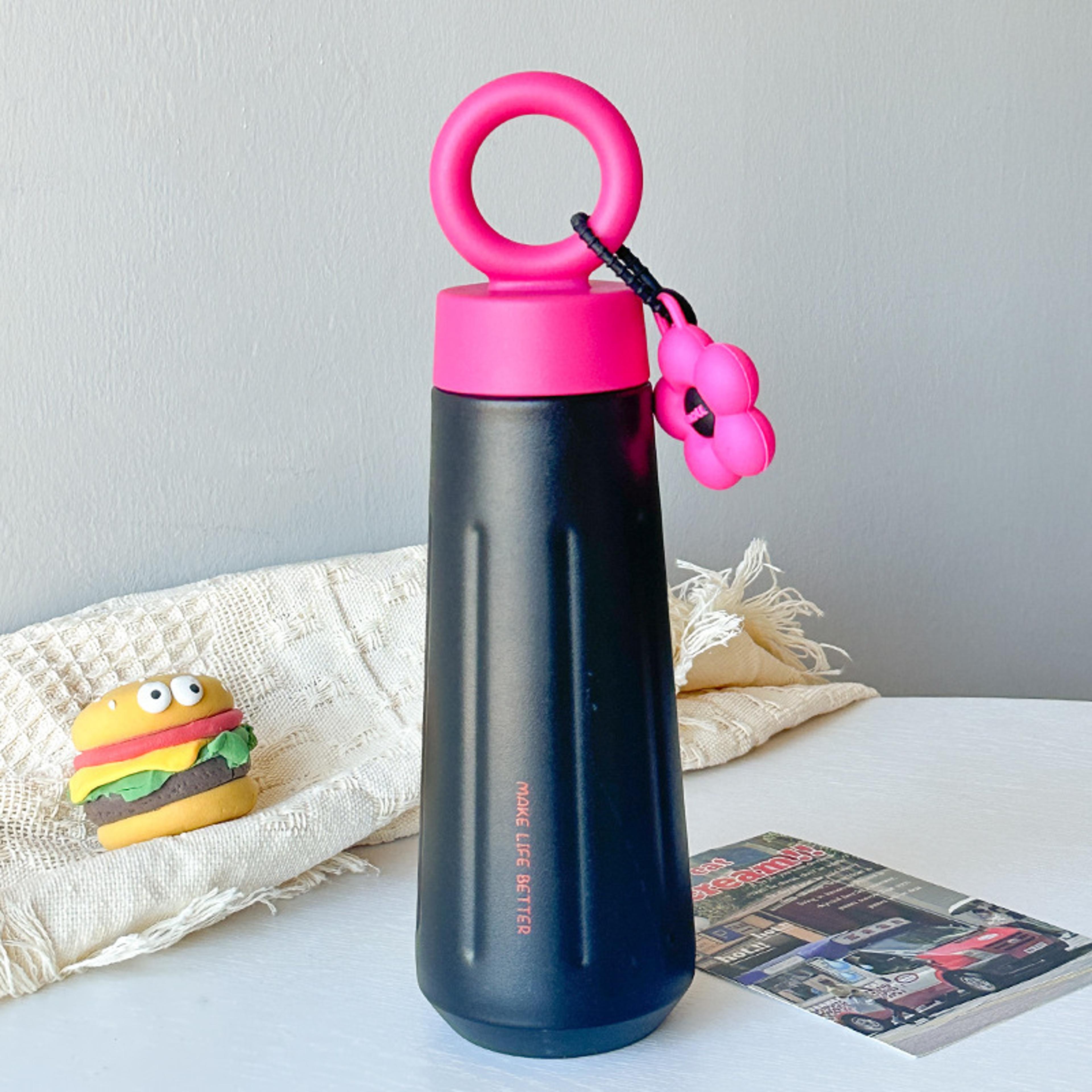 Stylish Stainless Steel Insulated Water Cup With Flower Handle Portable Cute Petal Design 3