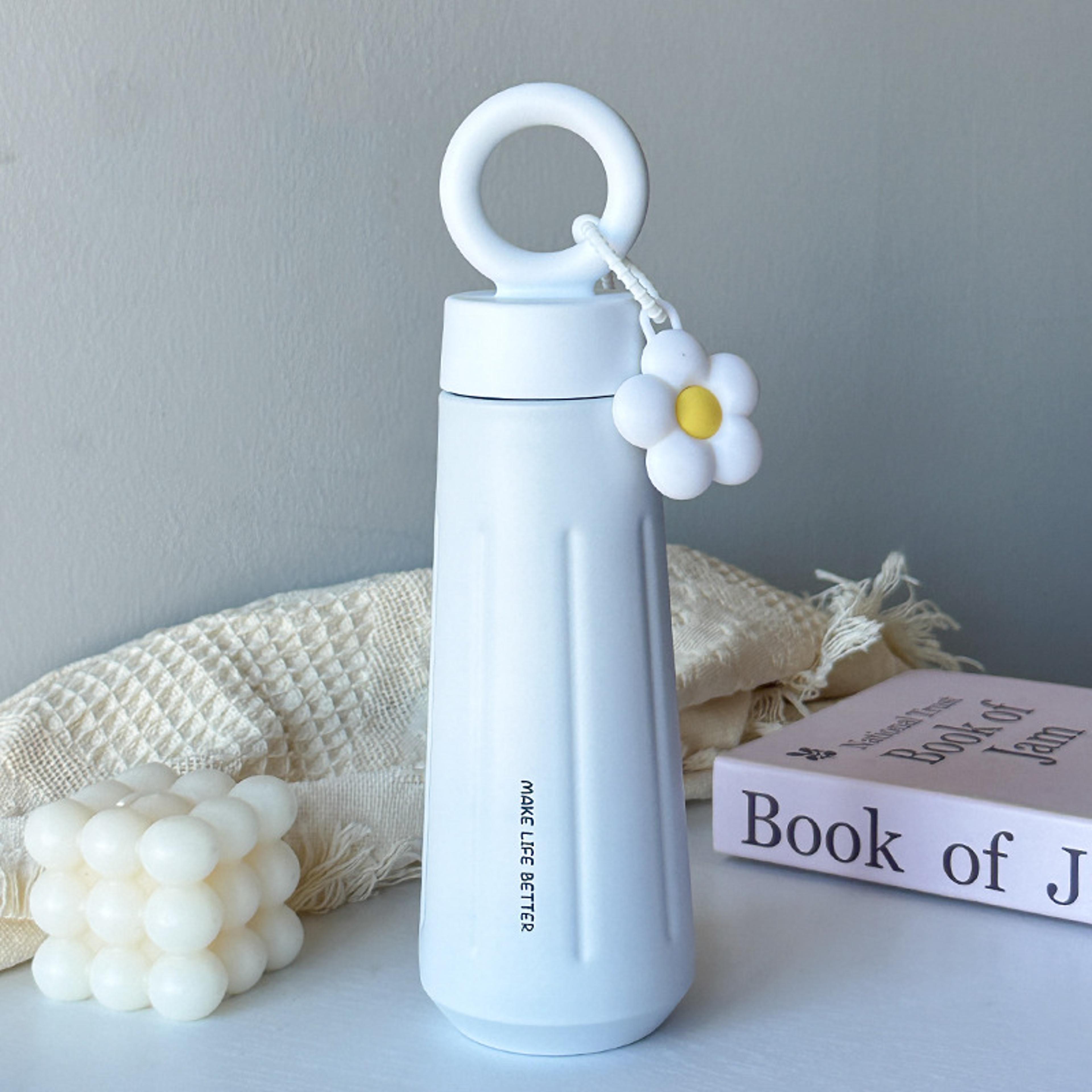 Stylish Stainless Steel Insulated Water Cup With Flower Handle Portable Cute Petal Design 4