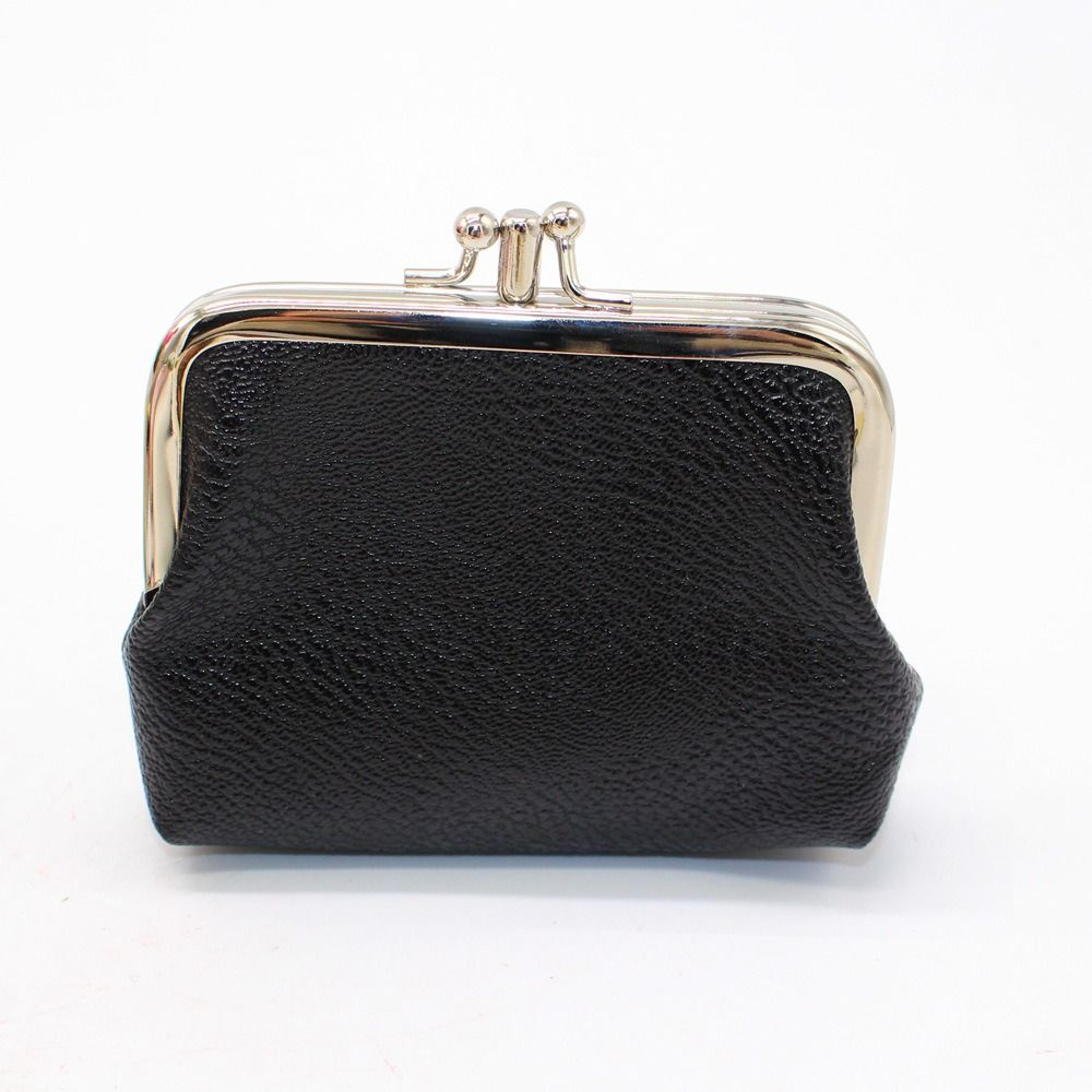 Fashionable Double Layer Coin Purse Wallet Stylish Solid Color Short Clutch Bag PU Card Holder For  4