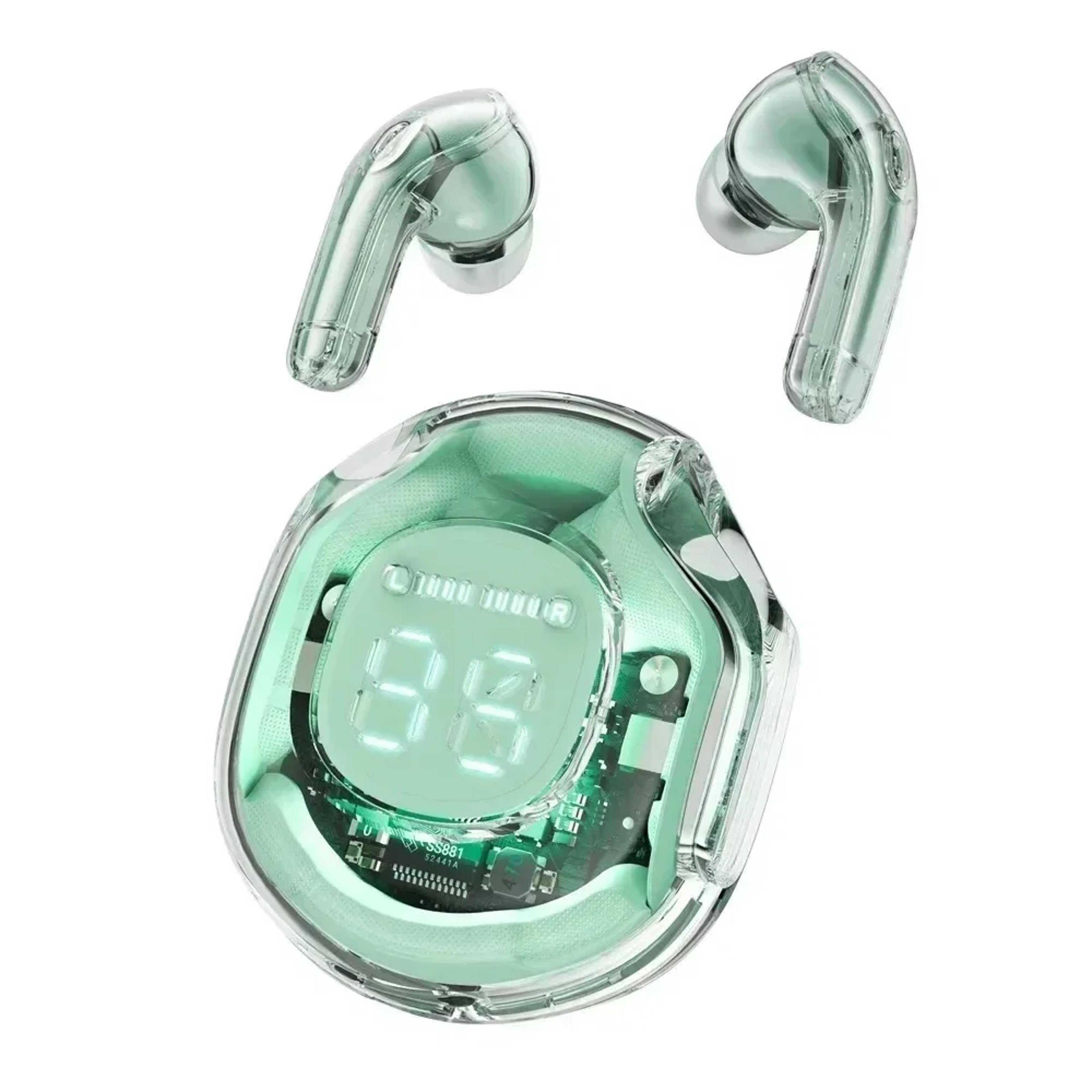 Transparent Bluetooth Earbuds With LED Display Wireless In Ear Earphones 9