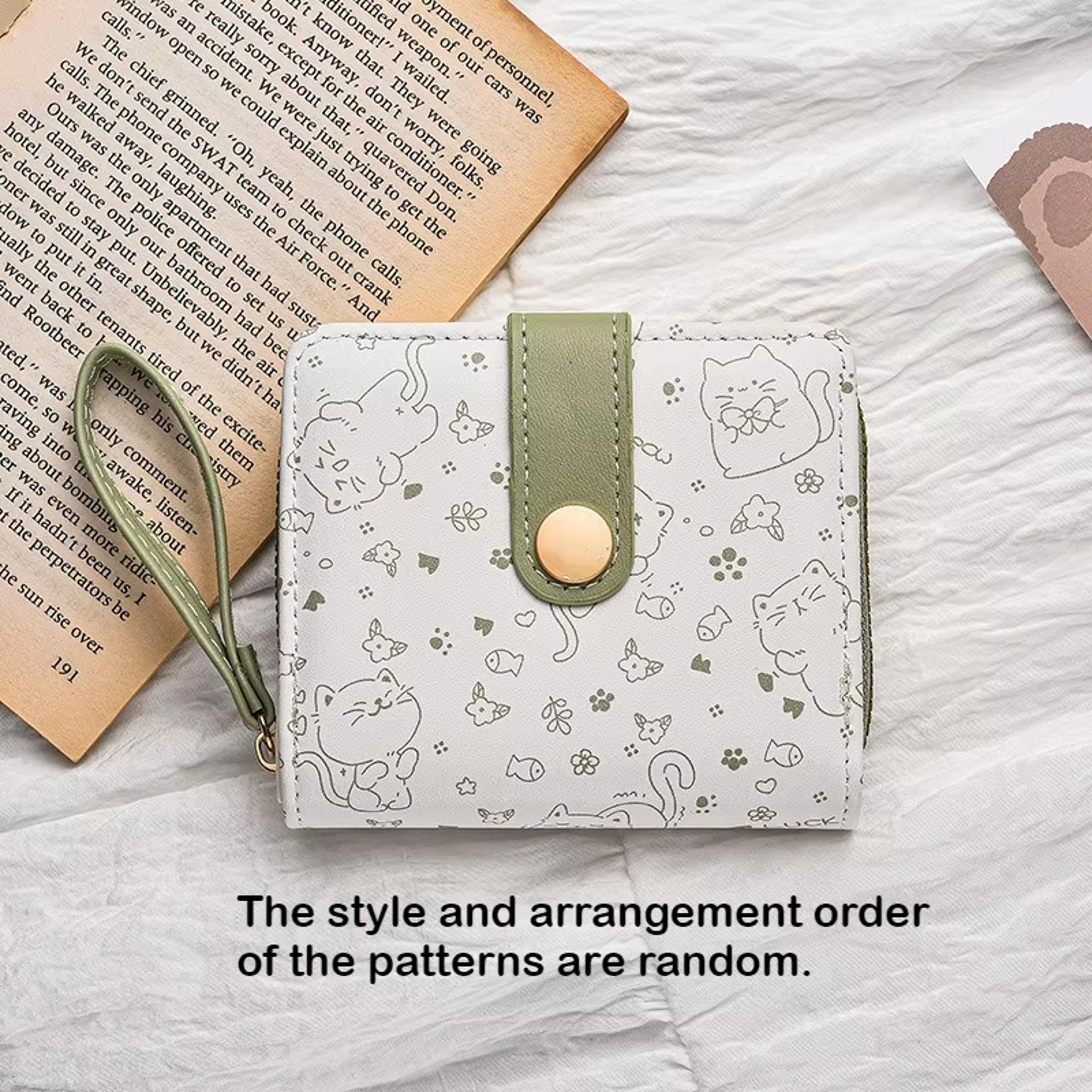Everyday Playful Cat Mini Wallet Compact Zipper Multi Card Holder With Wrist Strap Lightweight Gift 4
