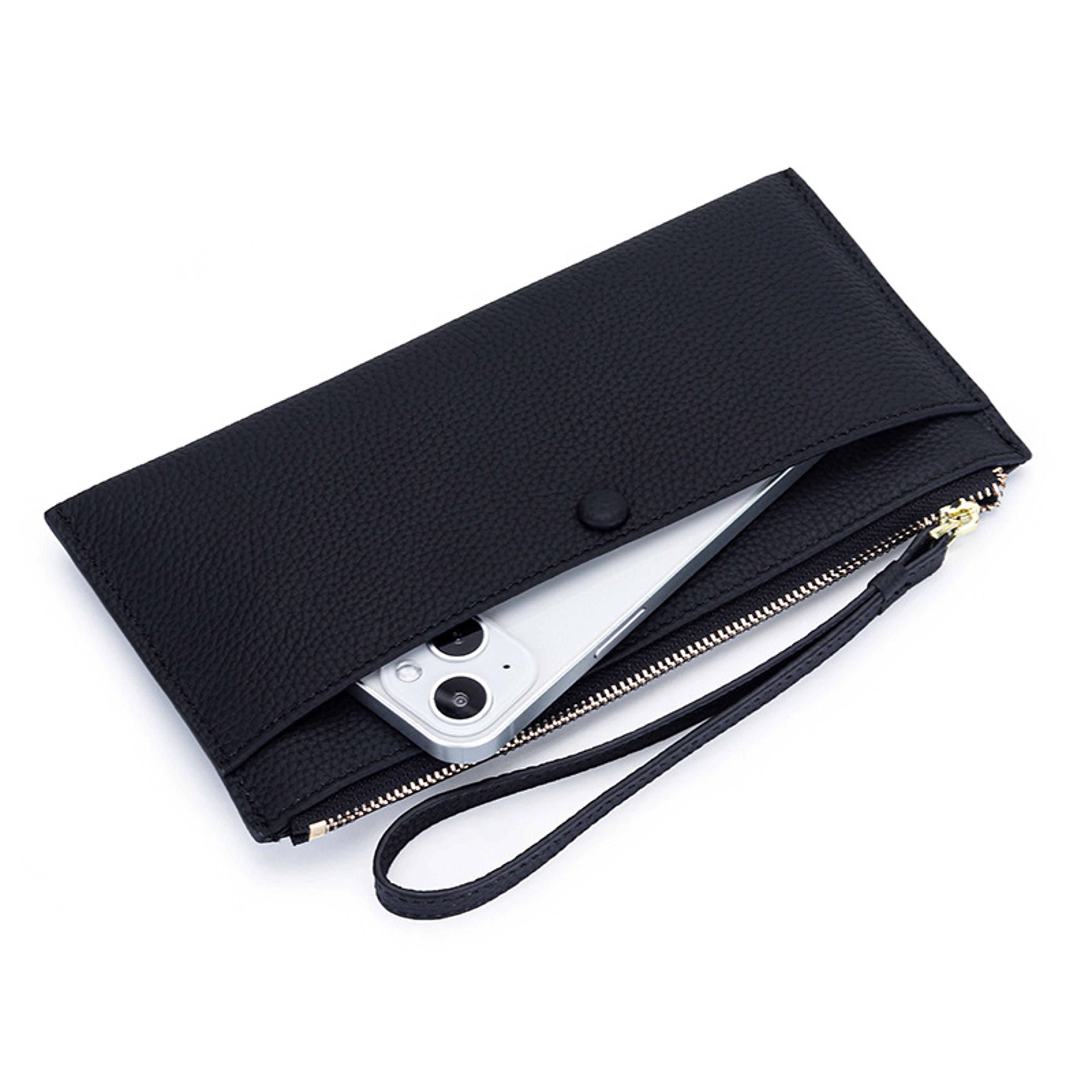 genuine leather women long wallet ladies clutch coin purse & credit card holder