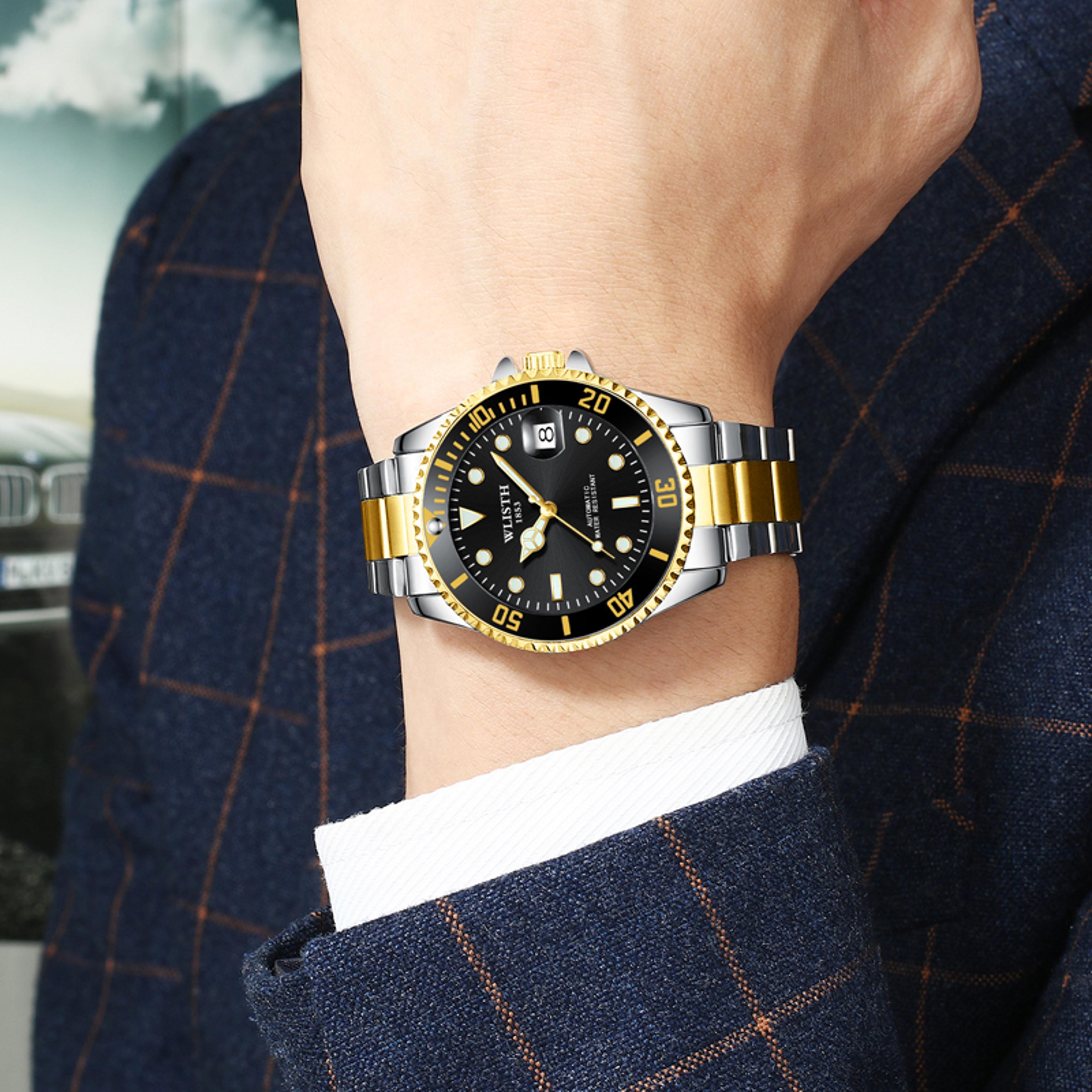 Classic Automatic Mechanical Watch For Men Waterproof Luminous Stainless Steel Luxury Date Watch 2