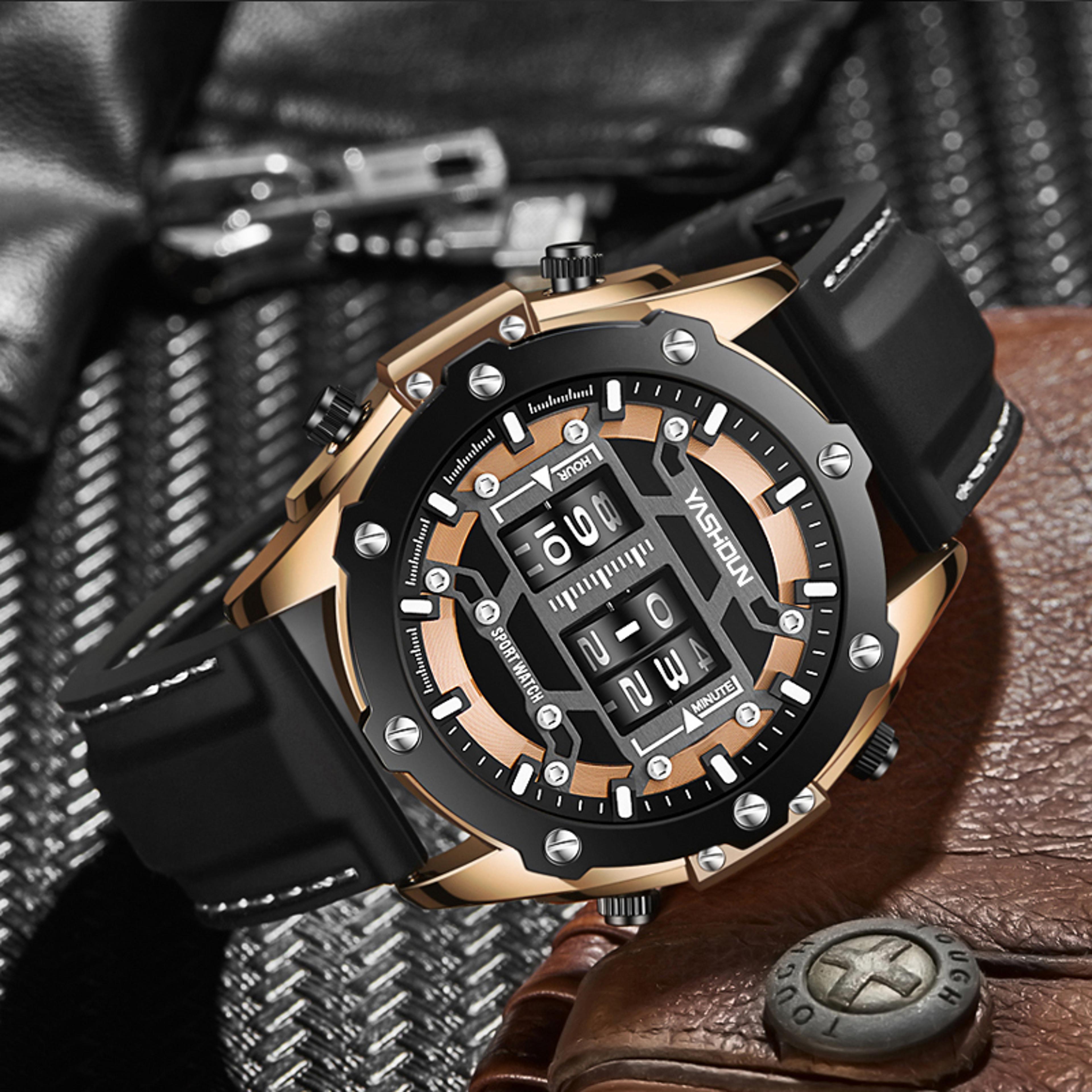 Personalized Multi Functional Mens Sports Watch With Silicone Straps Waterproof  Calendar Feature 1