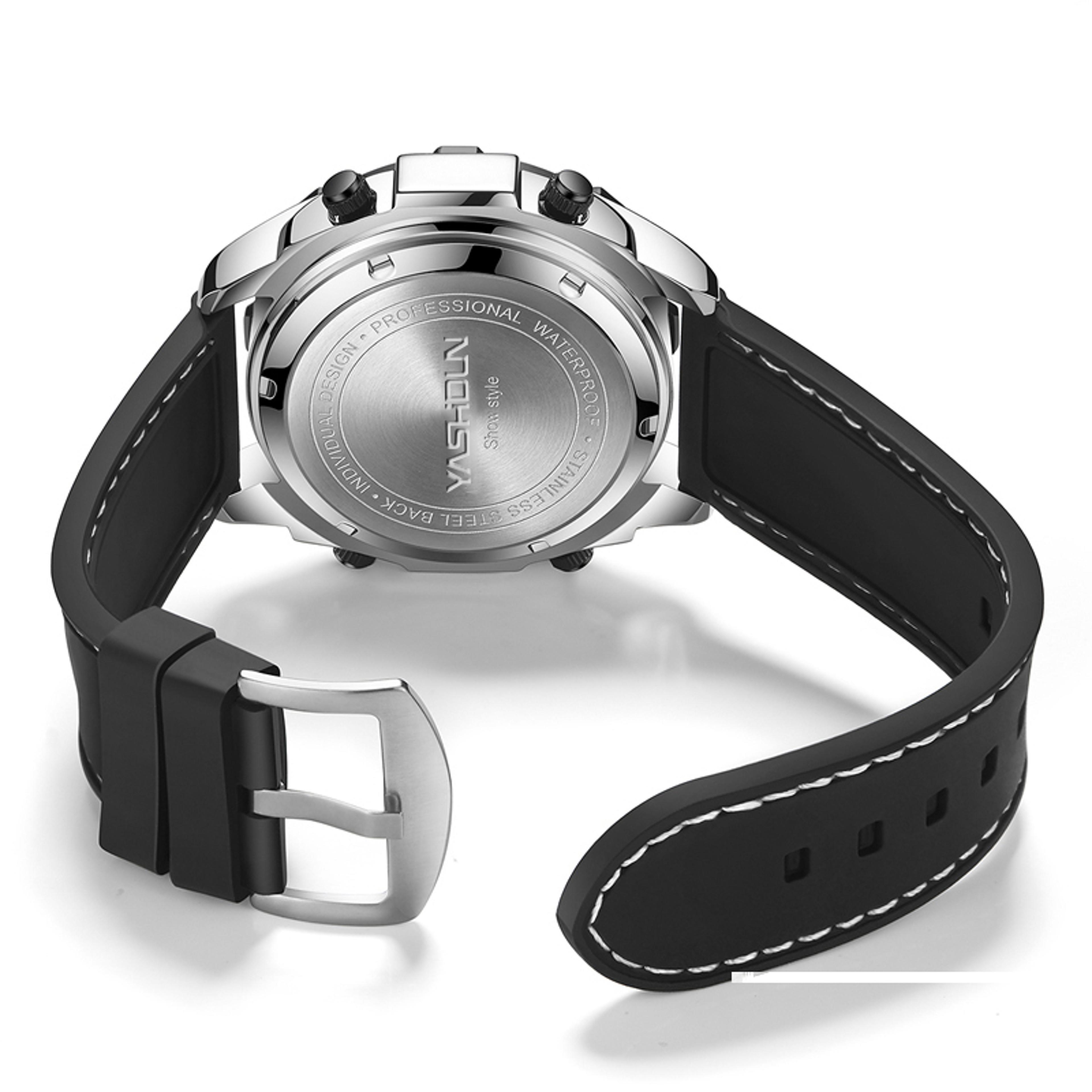 Personalized Multi Functional Mens Sports Watch With Silicone Straps Waterproof  Calendar Feature 4