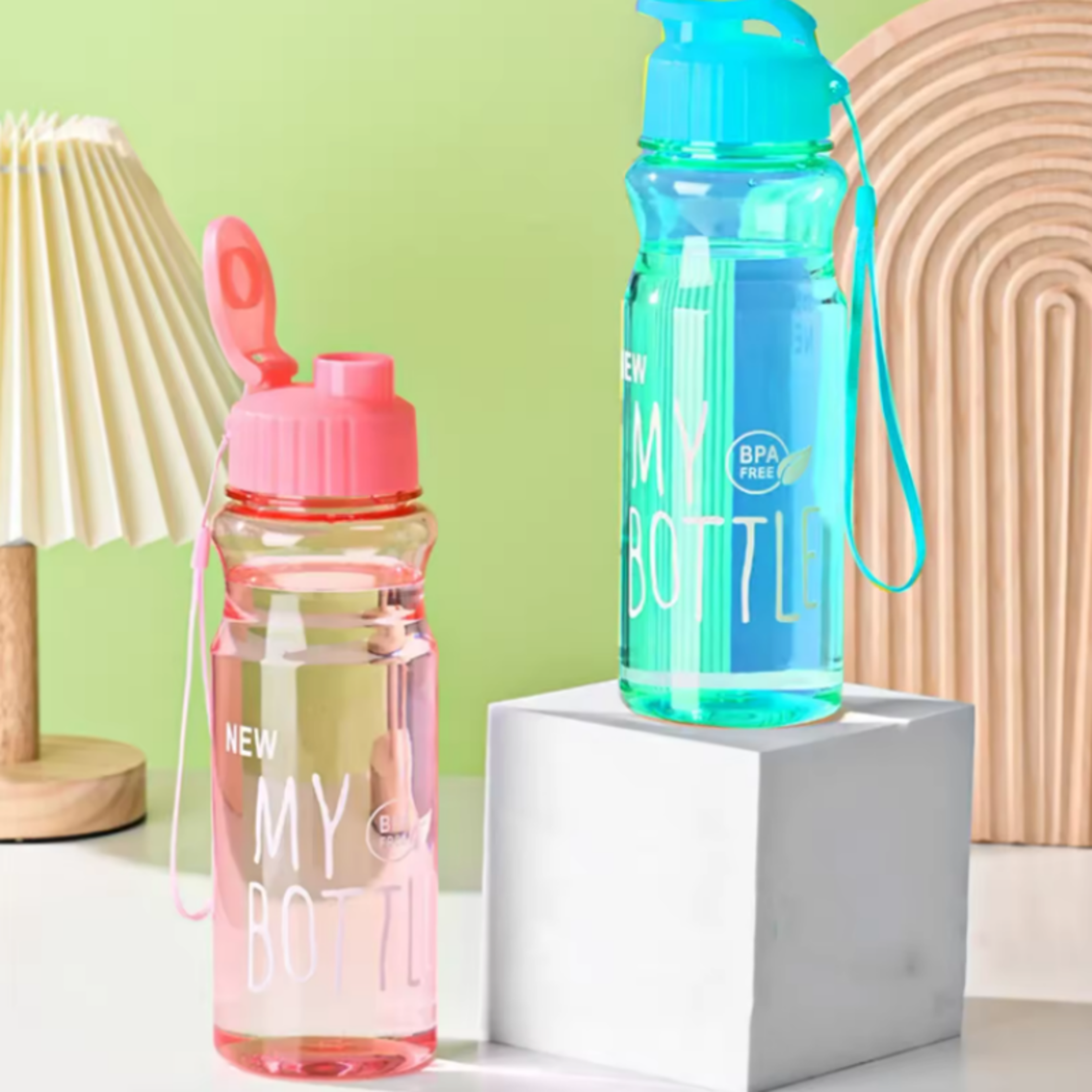 Portable Leak Proof Sports Water Bottle With Lid Transparent  Convenient For School 1