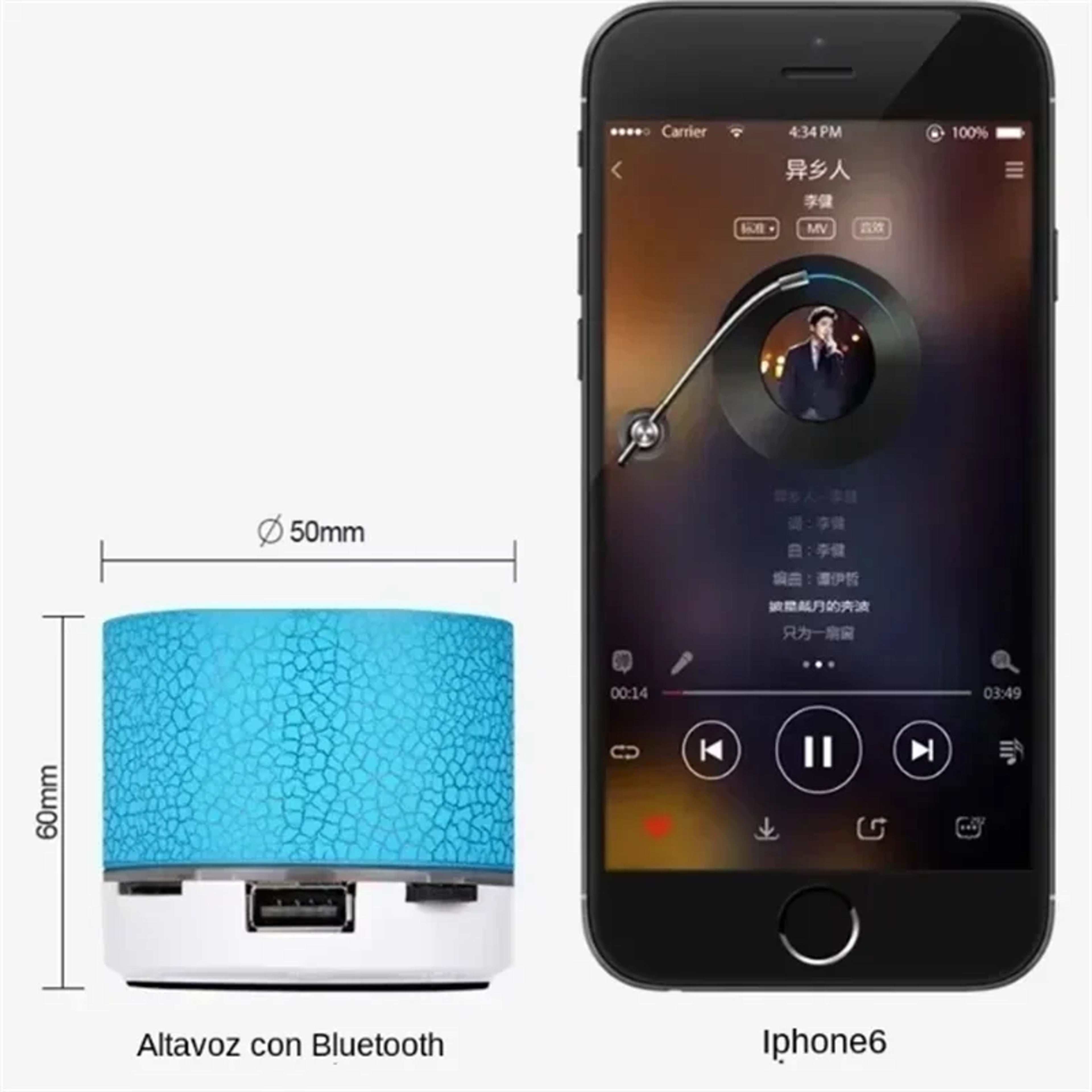 Bluetooth Mini Speaker With Colorful LED  Subwoofer Wireless USB Portable Audio 2