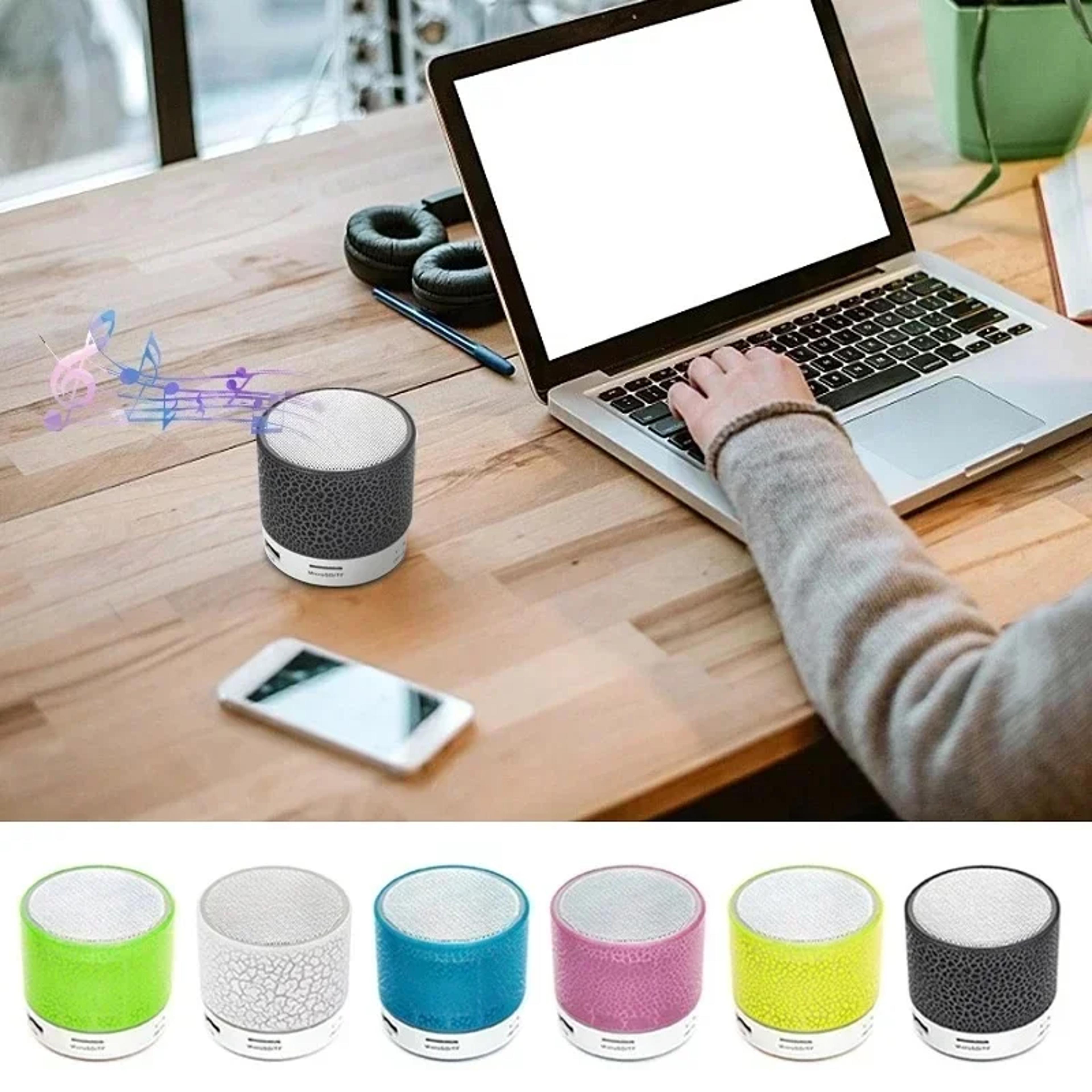 Mini Bluetooth Speaker Wireless Loudspeaker With LED Crack Effect SD Card  USB Subwoofer Portable D 1