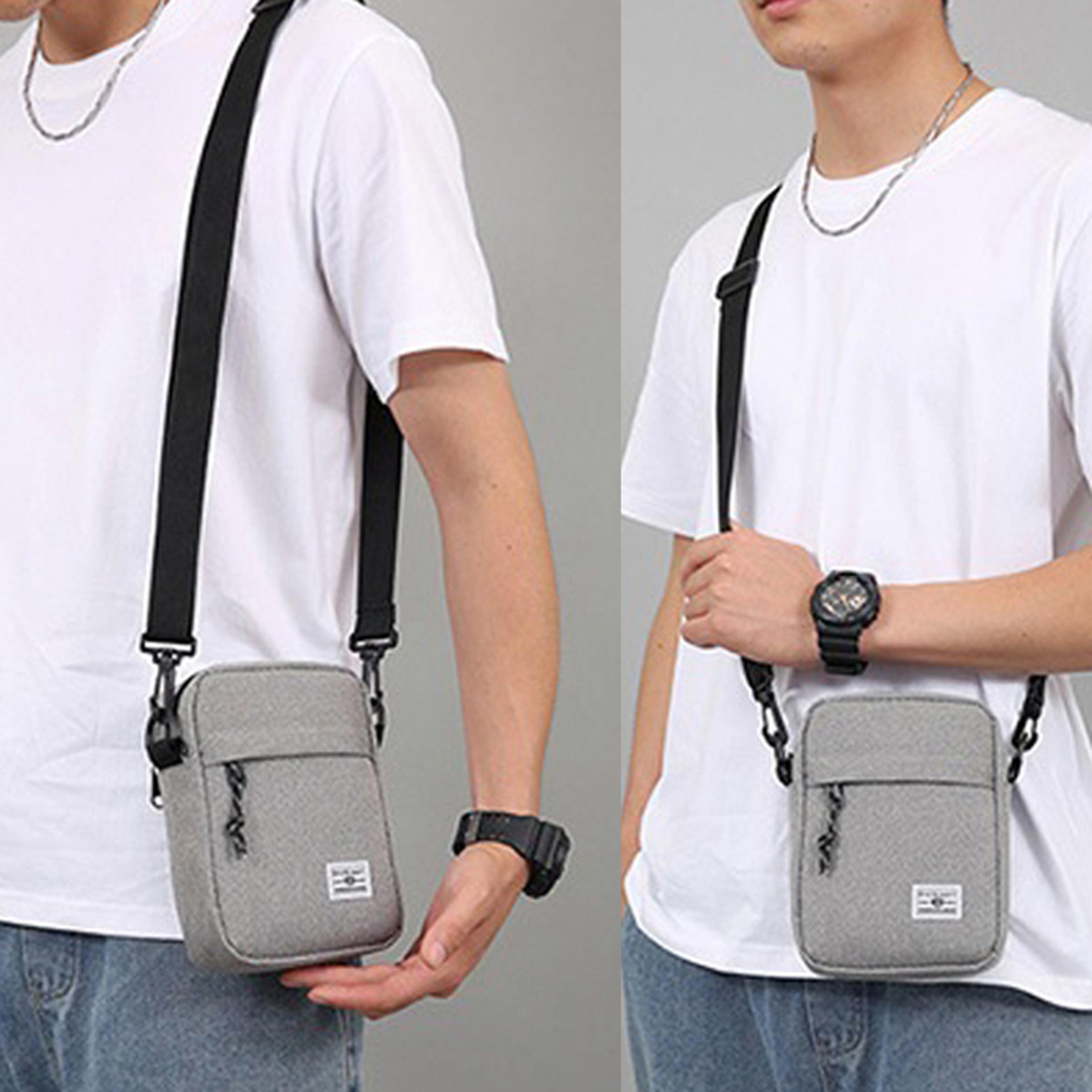 casual mens crossbody shoulder bag lightweight small square bag for daily use