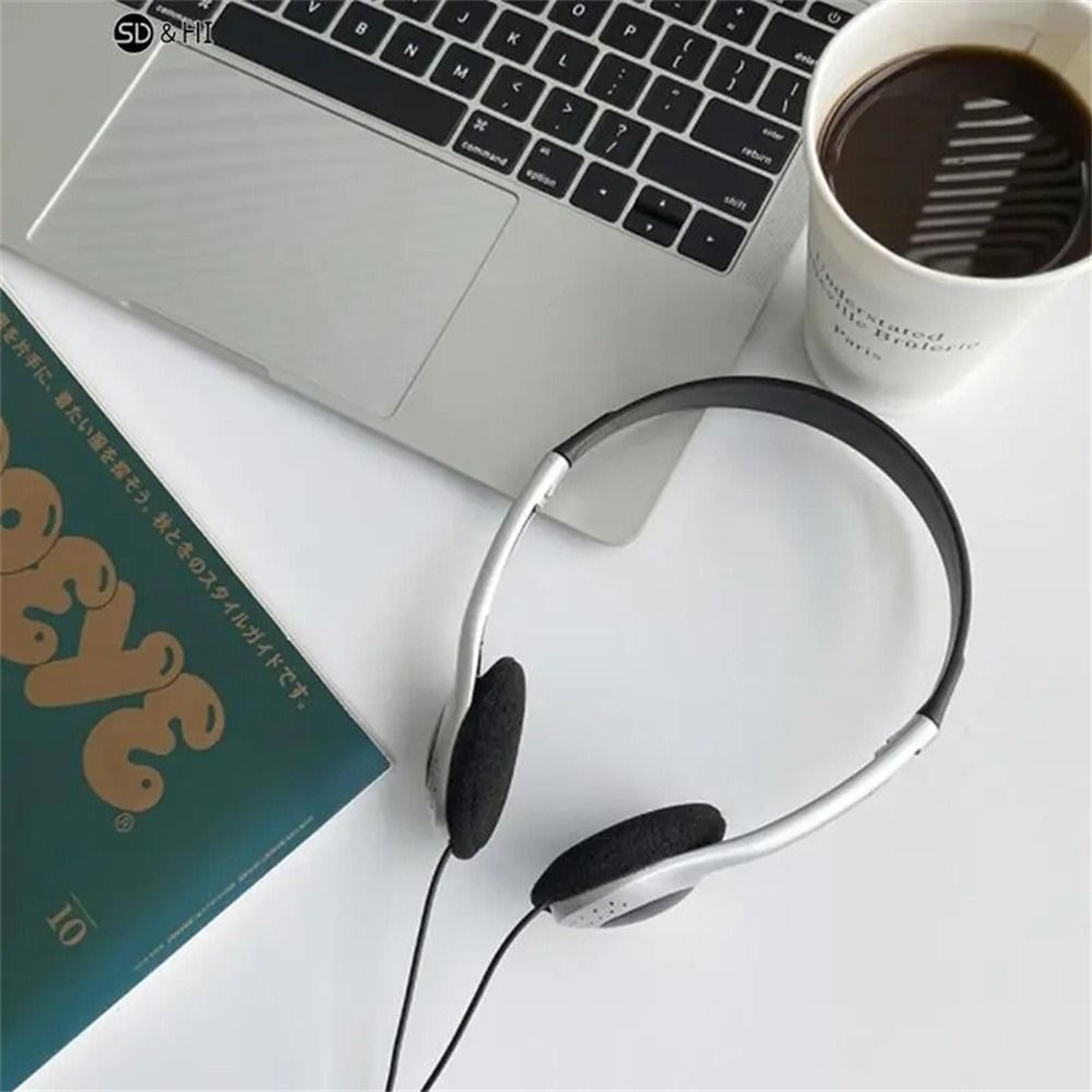 Retro Personality Headset Stylish Over Ear Blue  Black Fashion Headphones 3