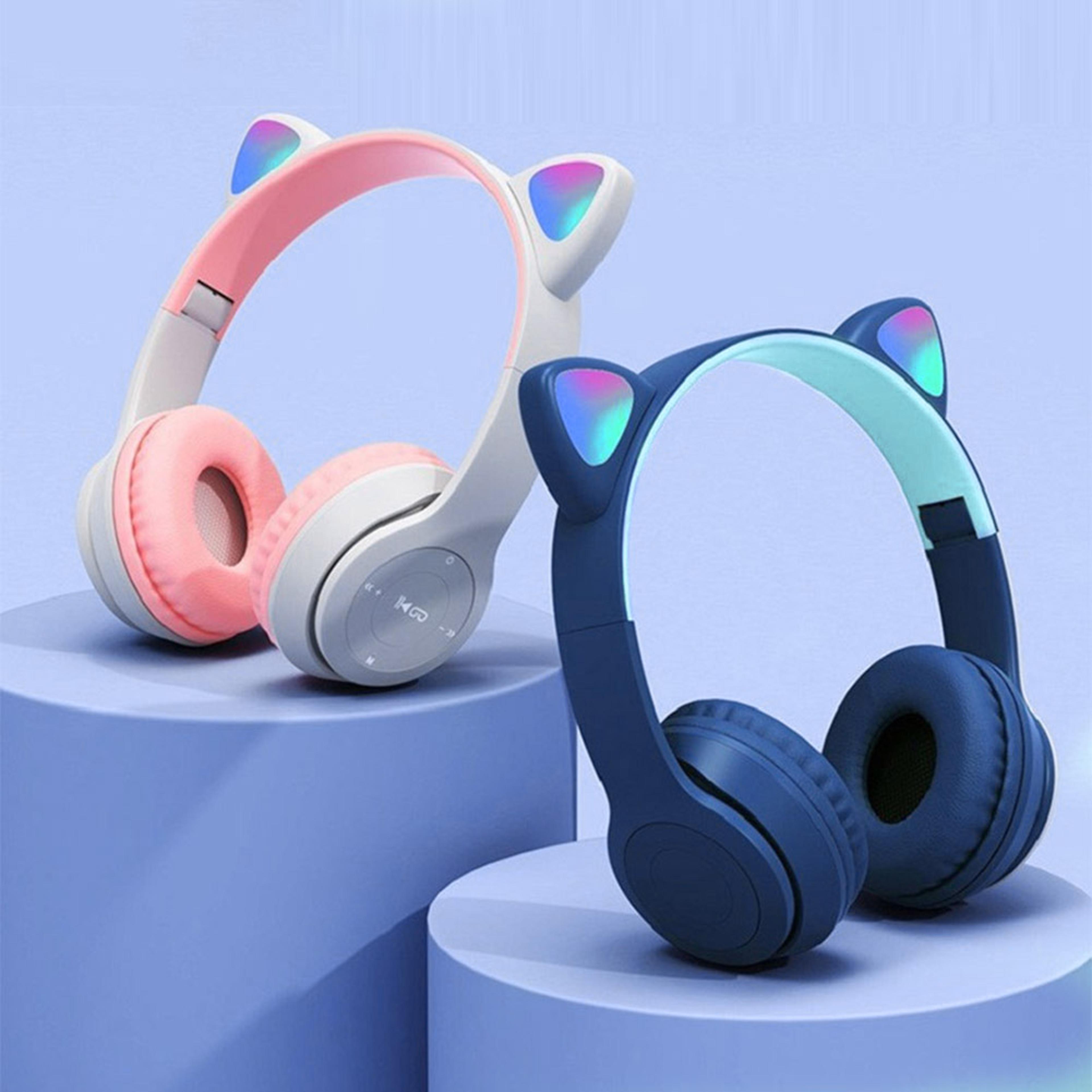 Wireless Cat Ear Headphones With Bluetooth Stereo Bass For Sports  Gaming 0