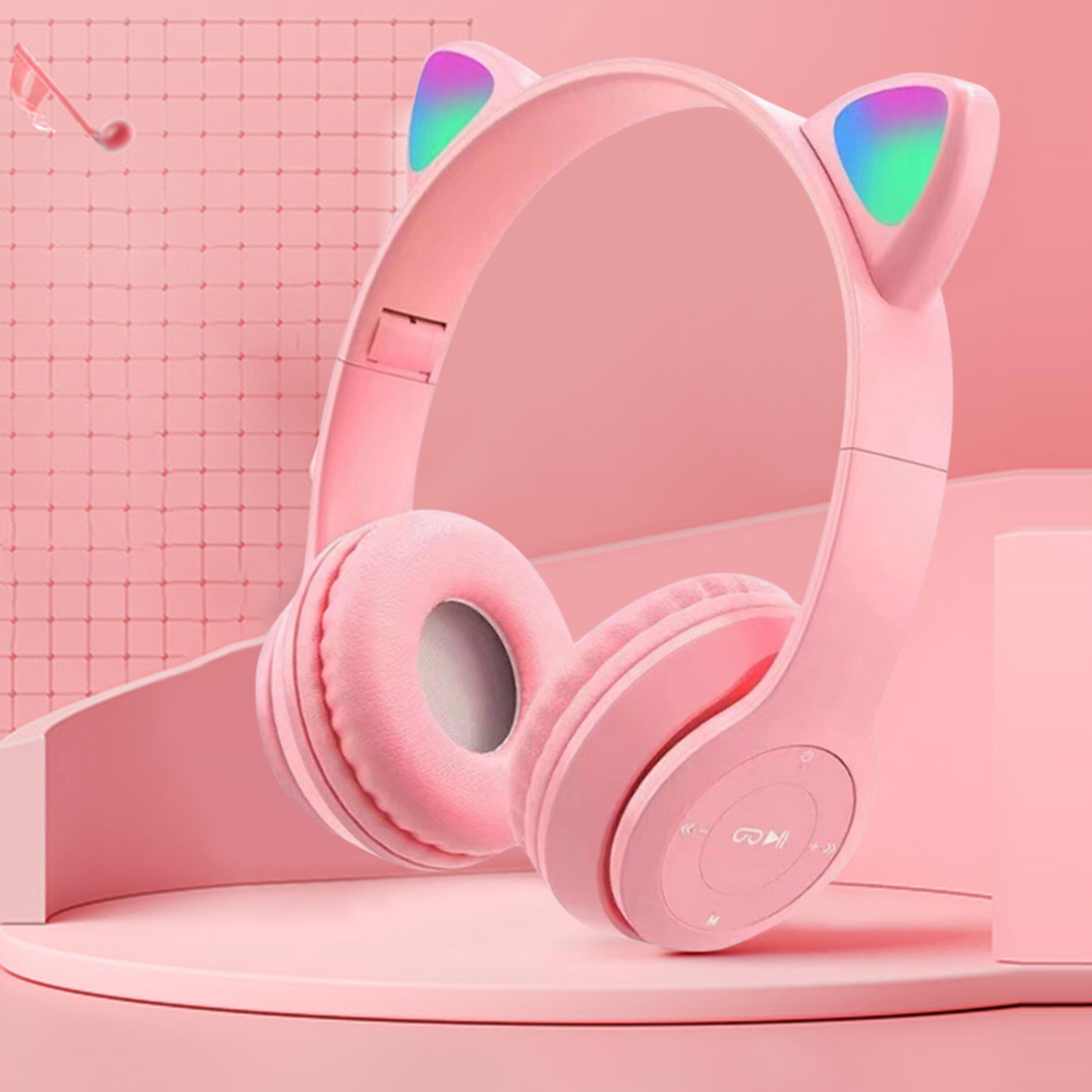 Wireless Cat Ear Headphones With Bluetooth Stereo Bass For Sports  Gaming 2