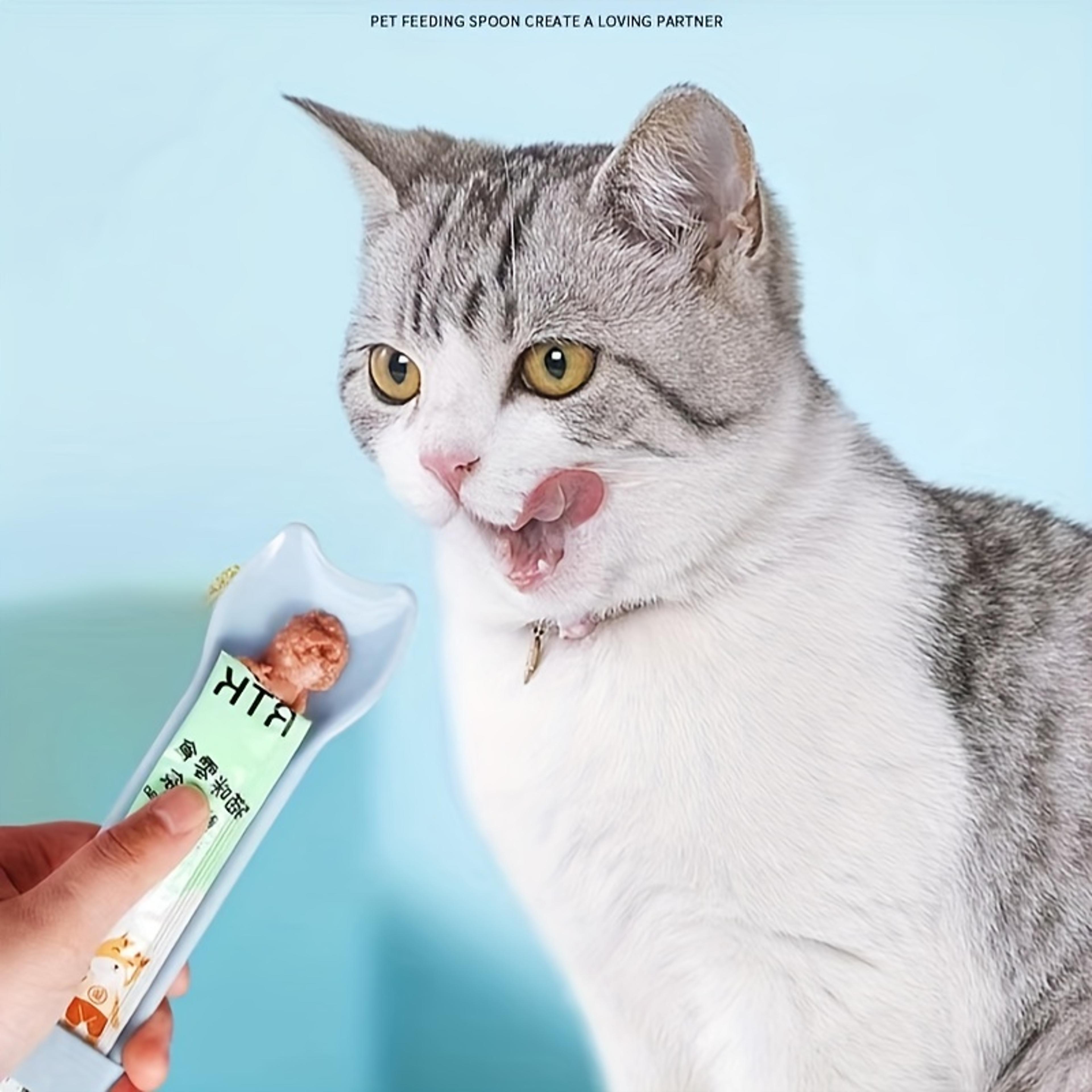 Cat Feeder Spoon For Lickable Wet Cat Treats Easy Pet Snack Feeding Tool 3