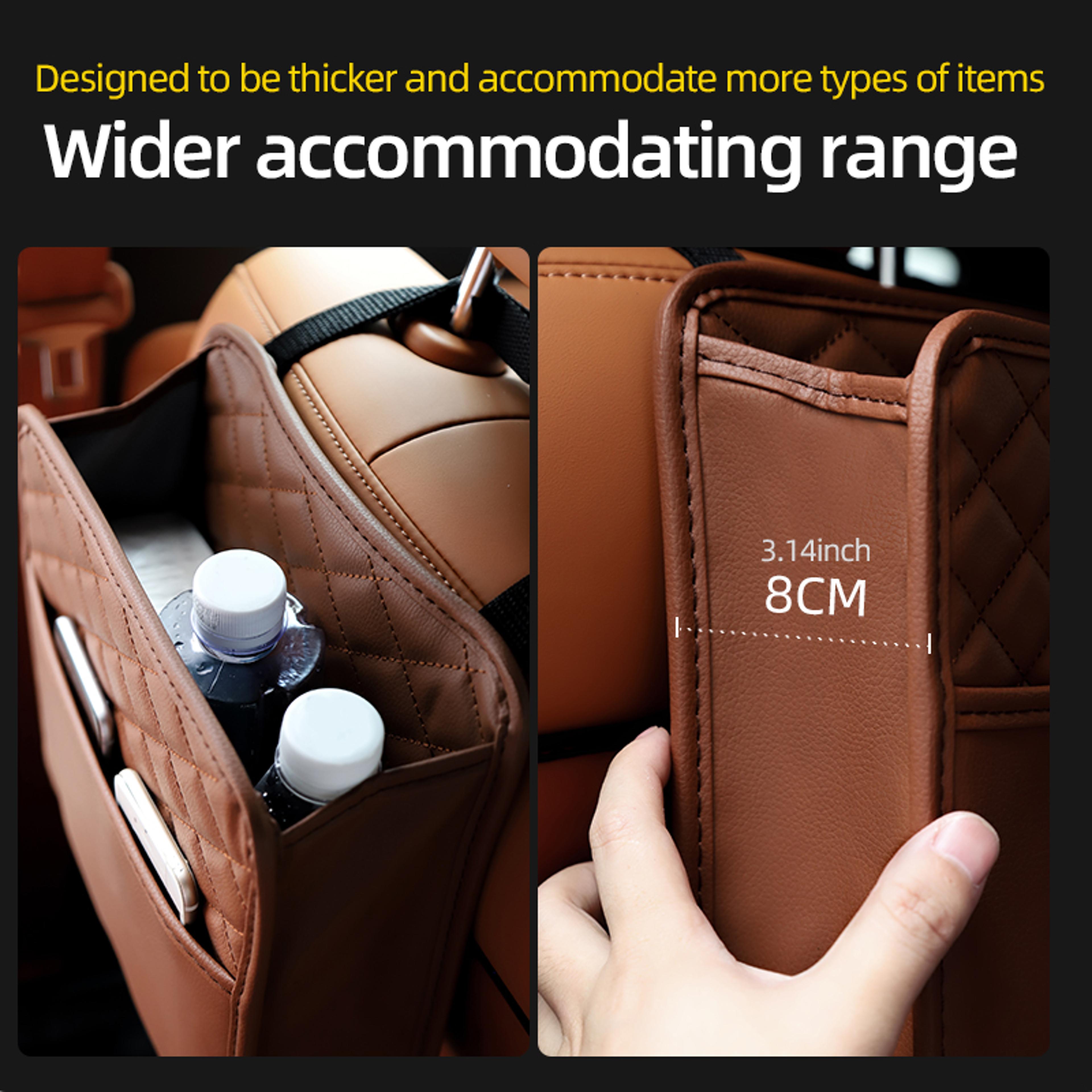Multifunctional Car Seat Storage Bag Leather Garbage  Storage Bag For Cars 2
