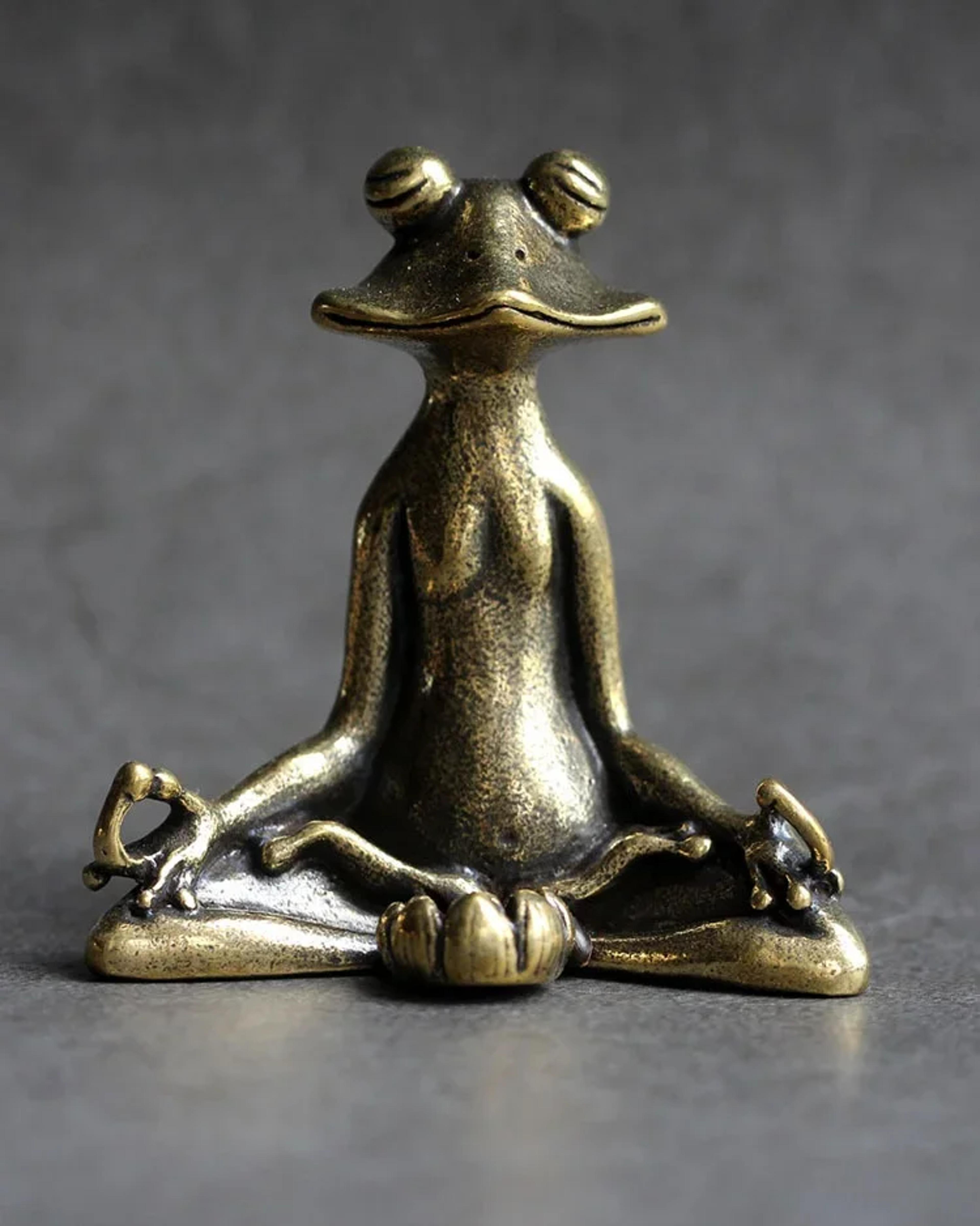 Zen Copper Frog Incense Holder Tea Pet Ornament For Home Decor 3