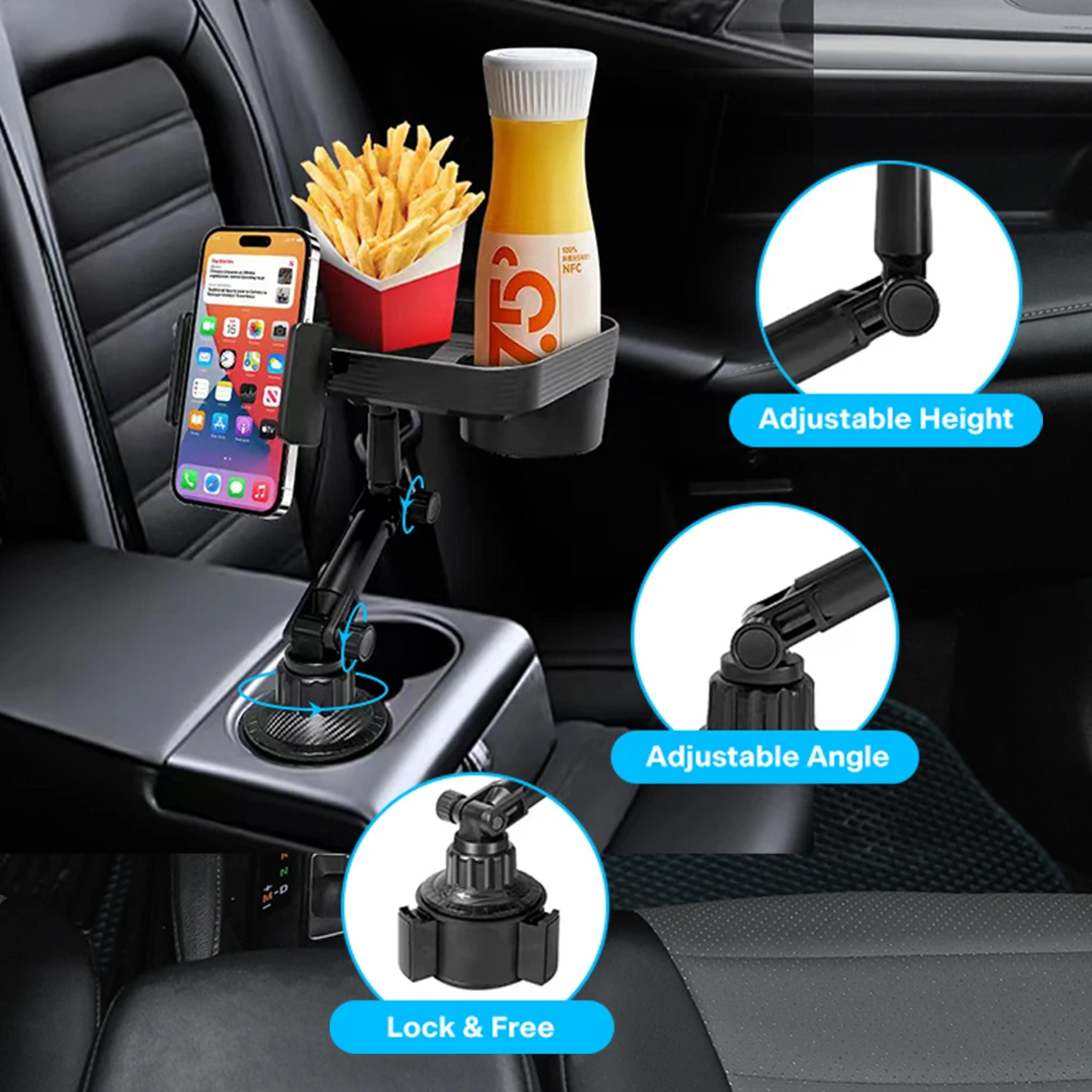 Adjustable Car Cup  Phone Holder Tray With Rotation 4