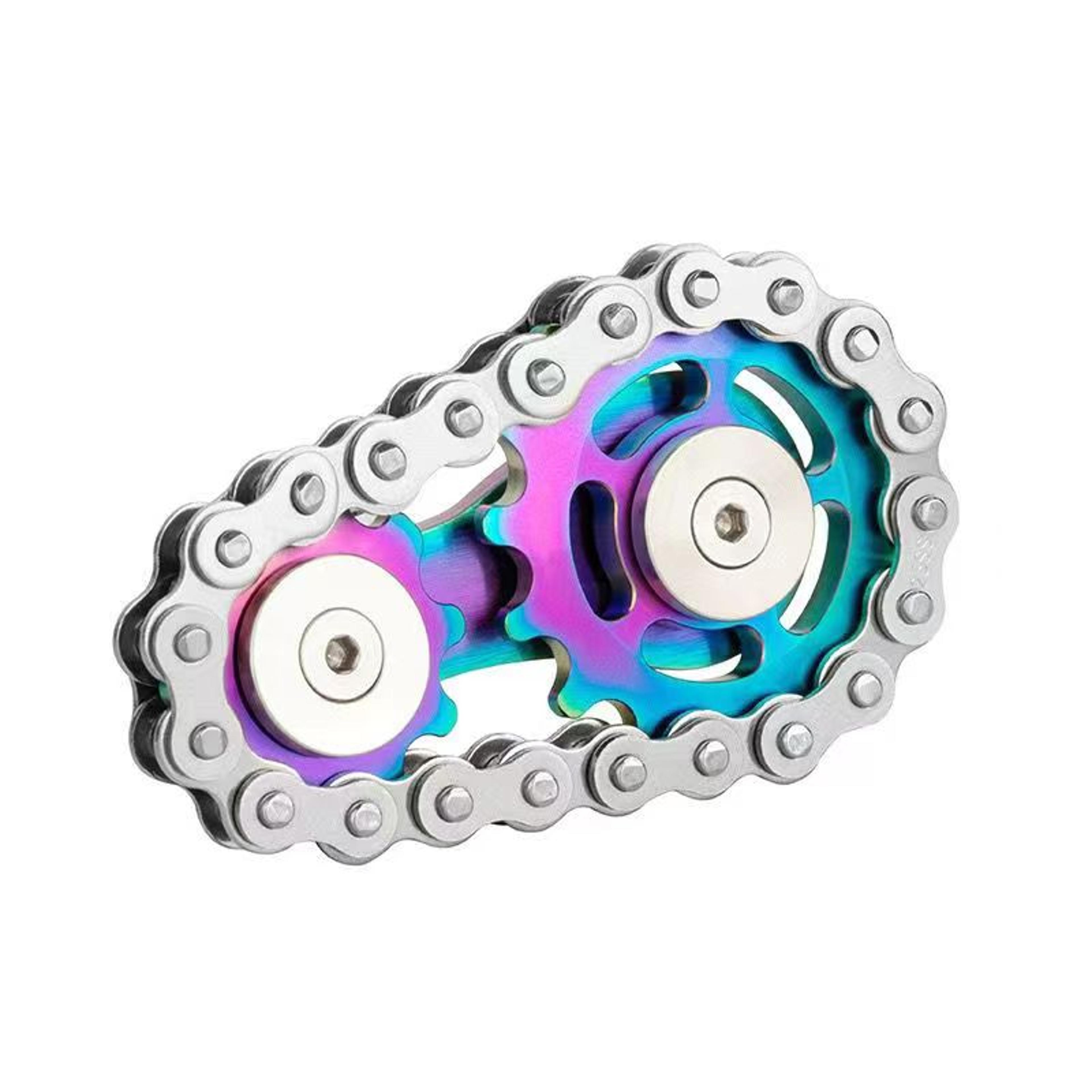 metal hand spinner chain gear fidget spinner stress relief & focus tool for adults