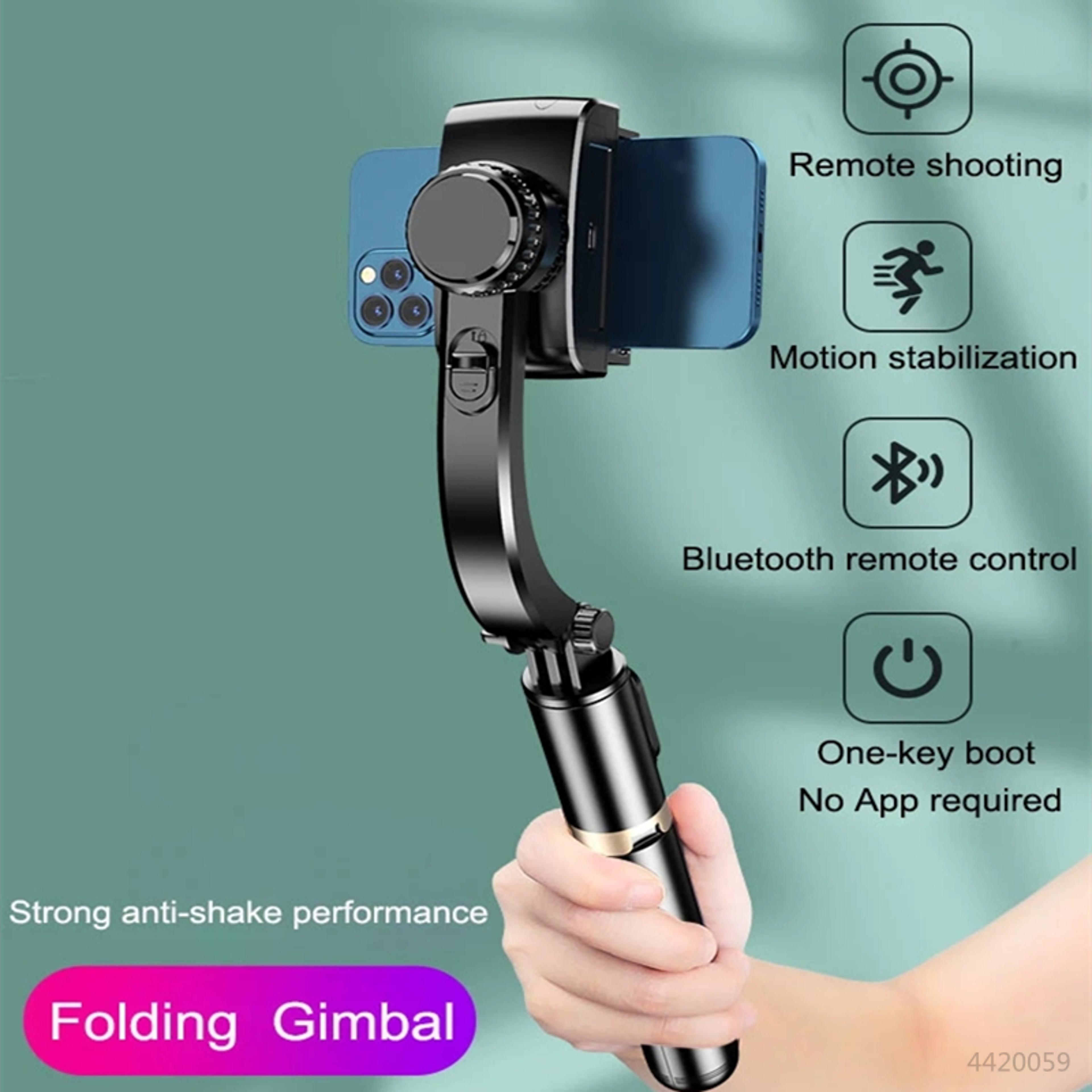Foldable Gimbal Stabilizer Selfie Stick With Wireless Tripod  Bluetooth Shutter Monopod 2