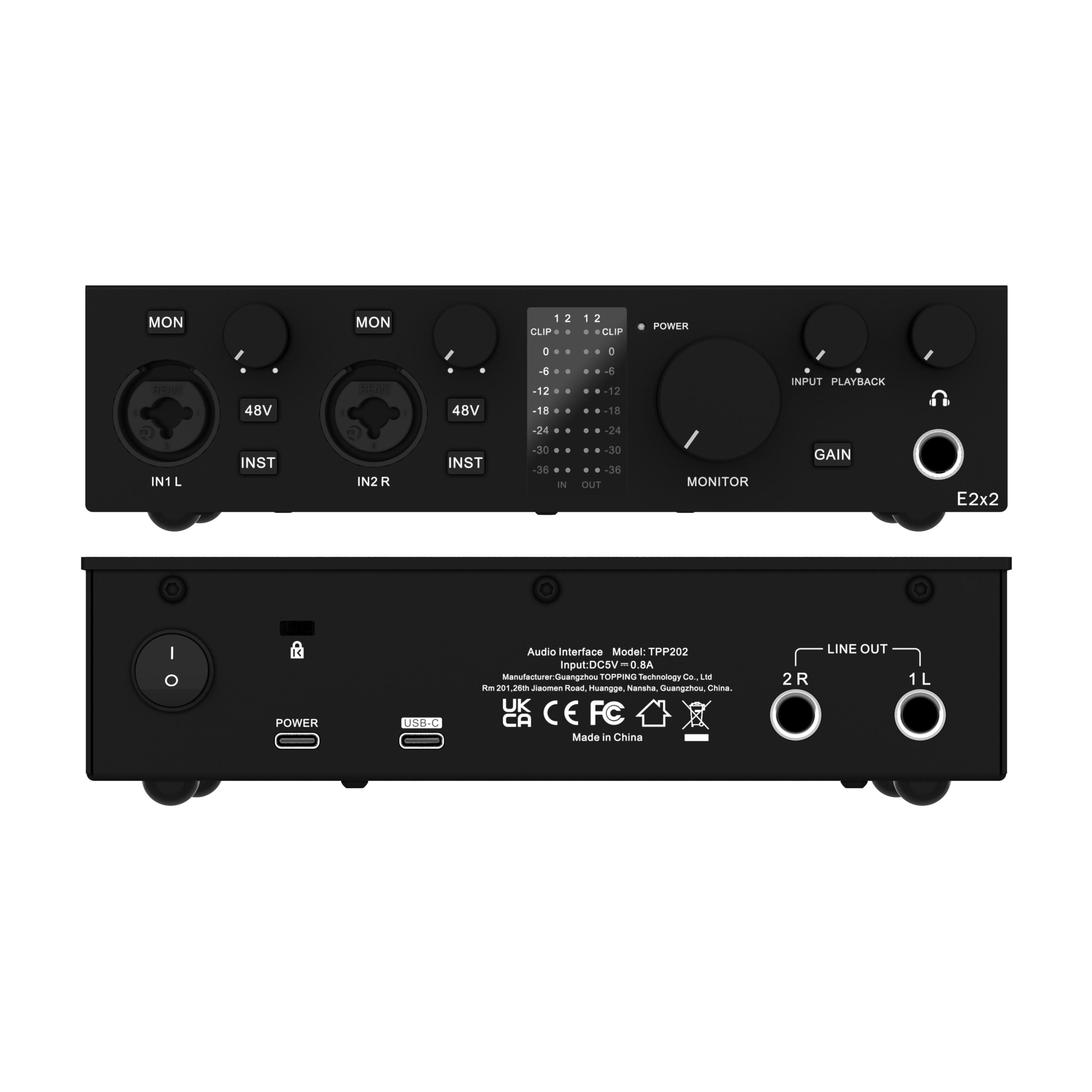 Professional Audio Interface For Computer  Phone Live Streaming Sound Card For Recording  Mixing 2