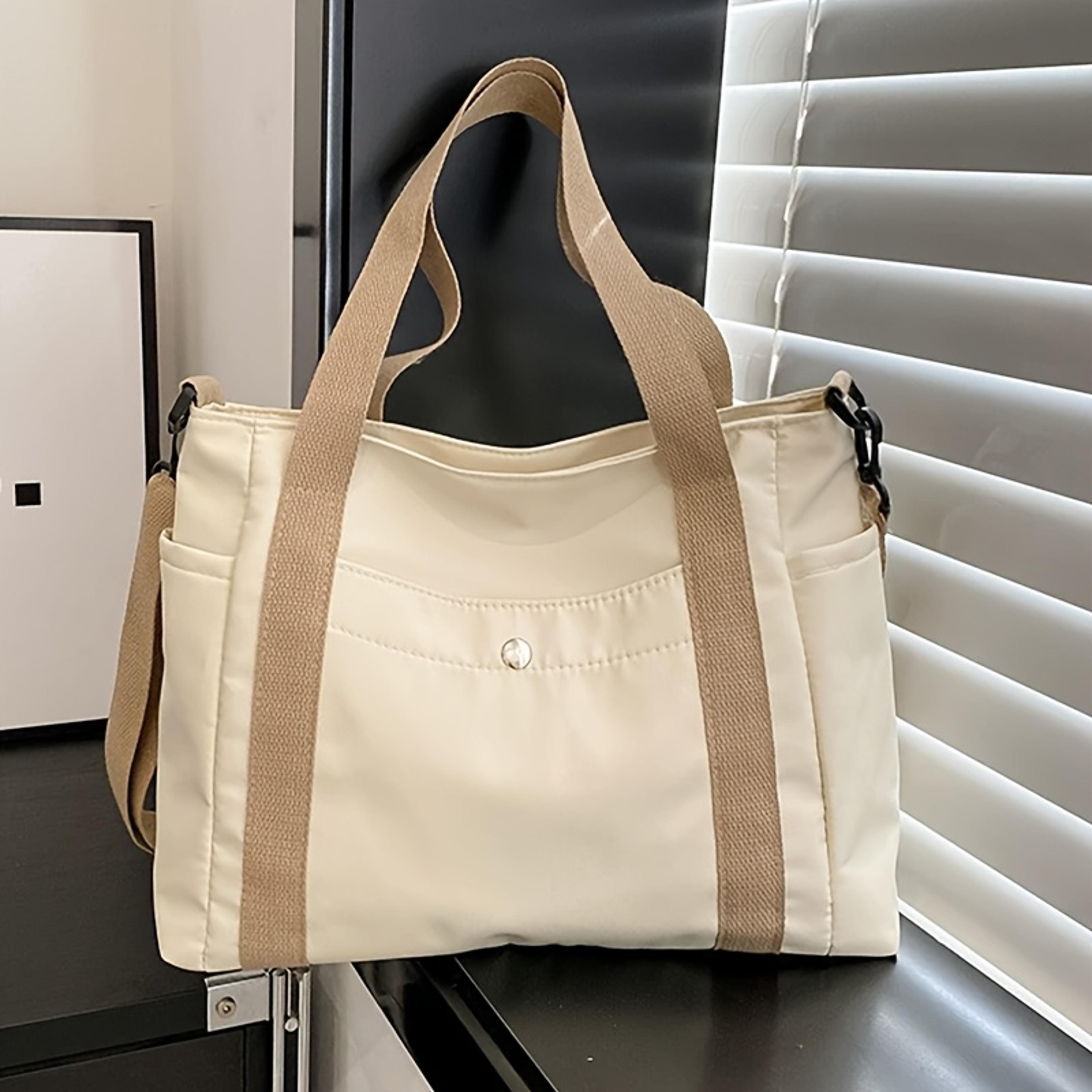 Large Capacity Nylon Crossbody Bag Casual Solid Color Messenger Shoulder Bag With Removable Strap 5