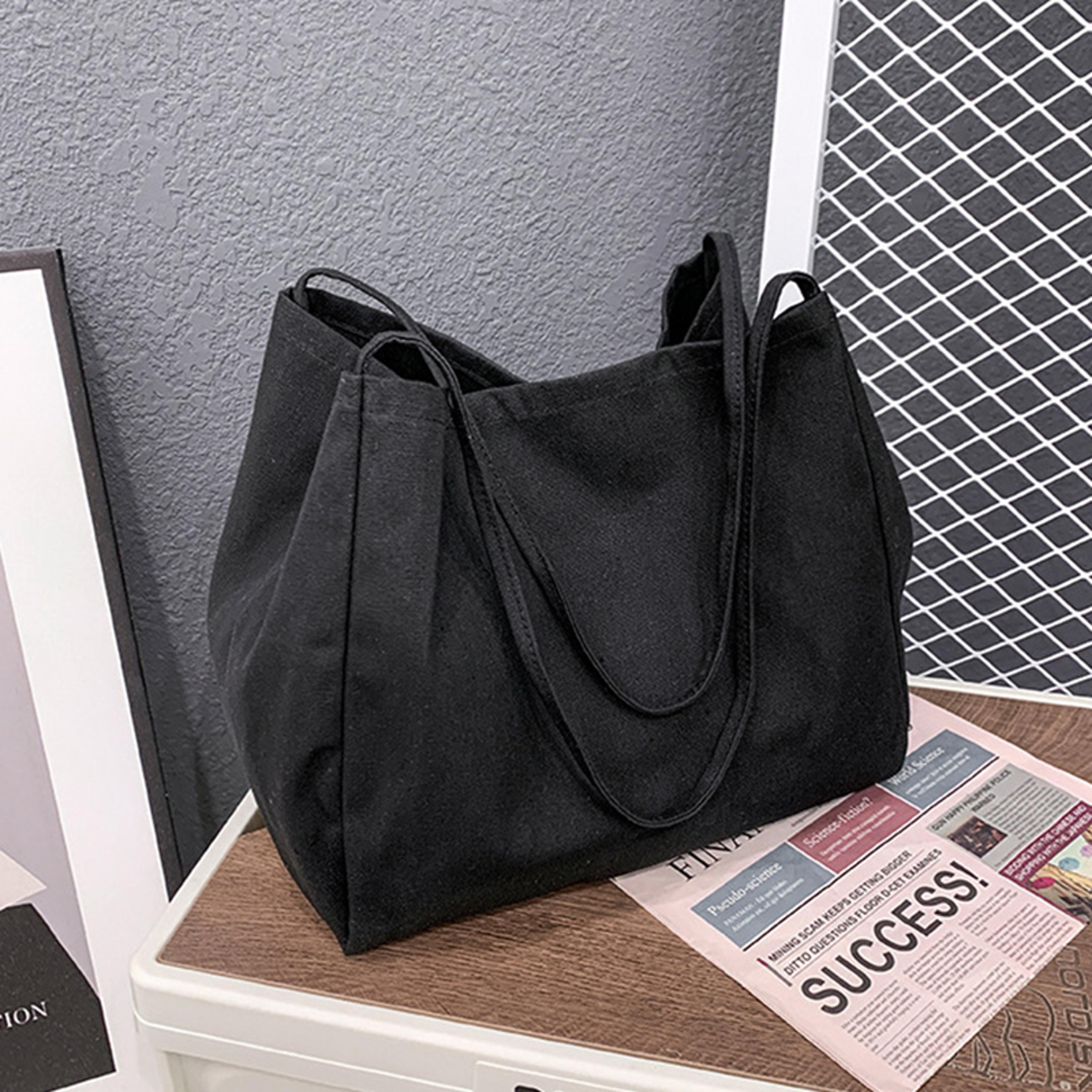 Large Capacity Canvas Shopper Tote Bag Eco Friendly Reusable Versatile Grocery  Travel Handbag For  4