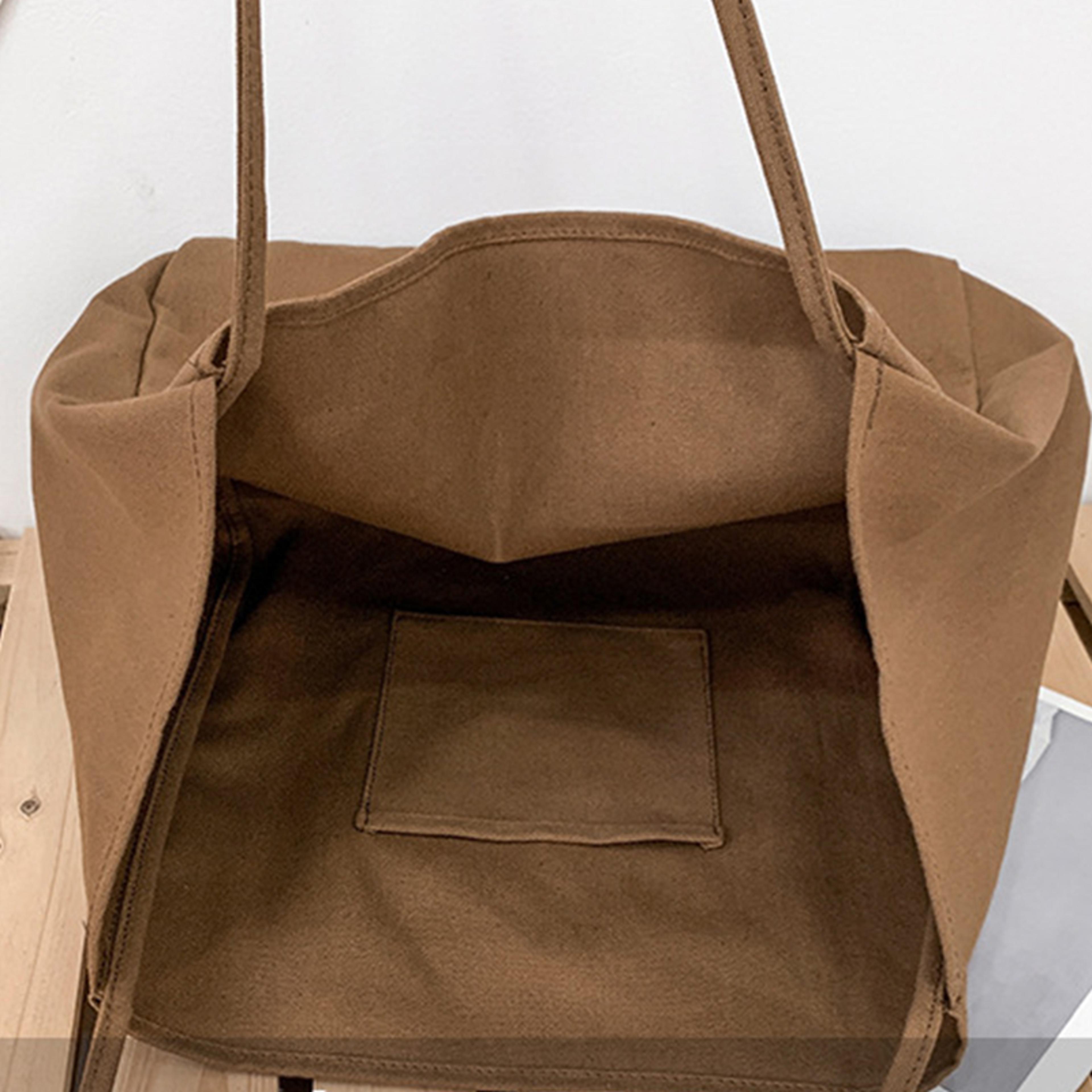 Large Capacity Canvas Shopper Tote Bag Eco Friendly Reusable Versatile Grocery  Travel Handbag For  2