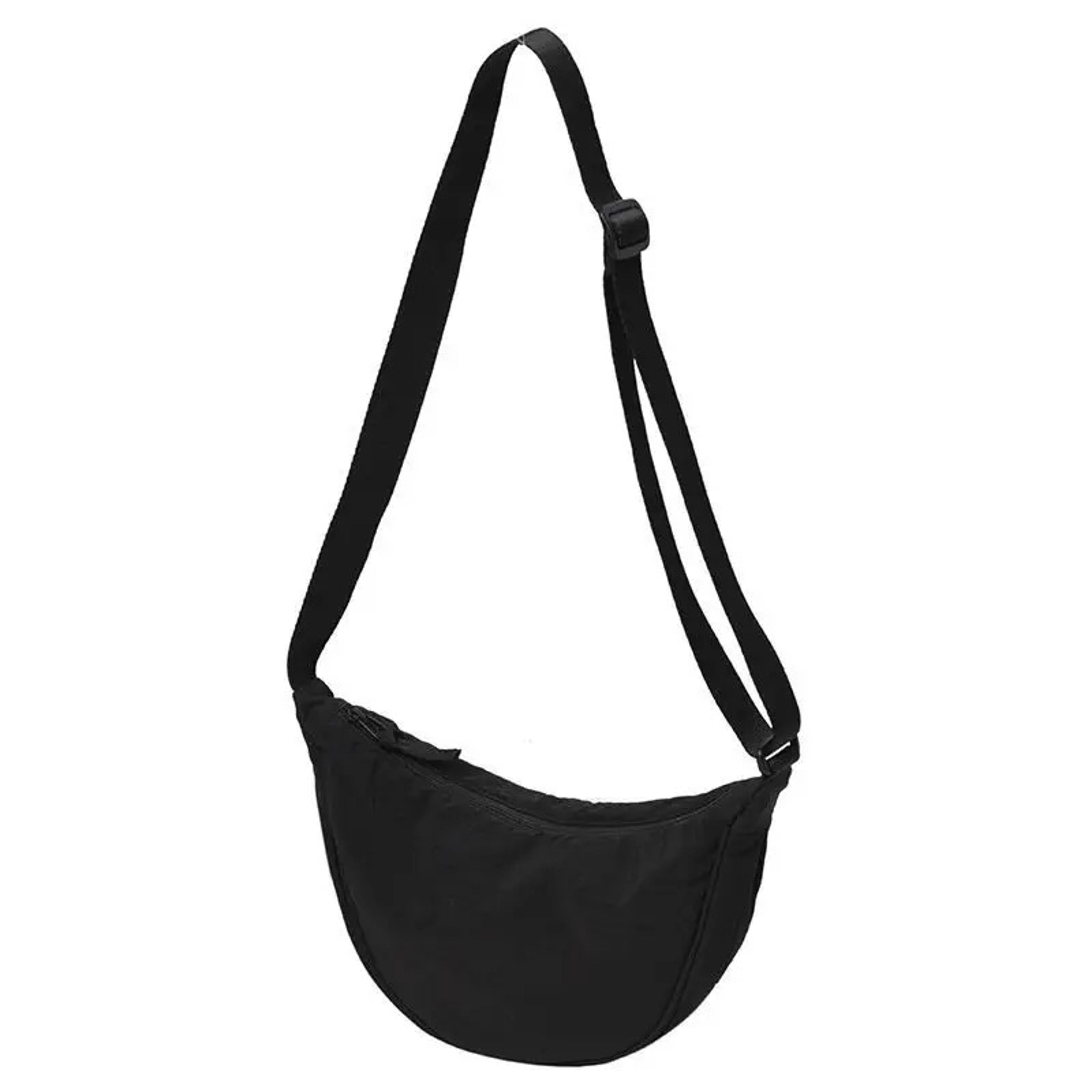 Large Capacity Solid Color Chest Bag For Women Stylish Half Moon Crossbody Travel Shoulder Bag 8