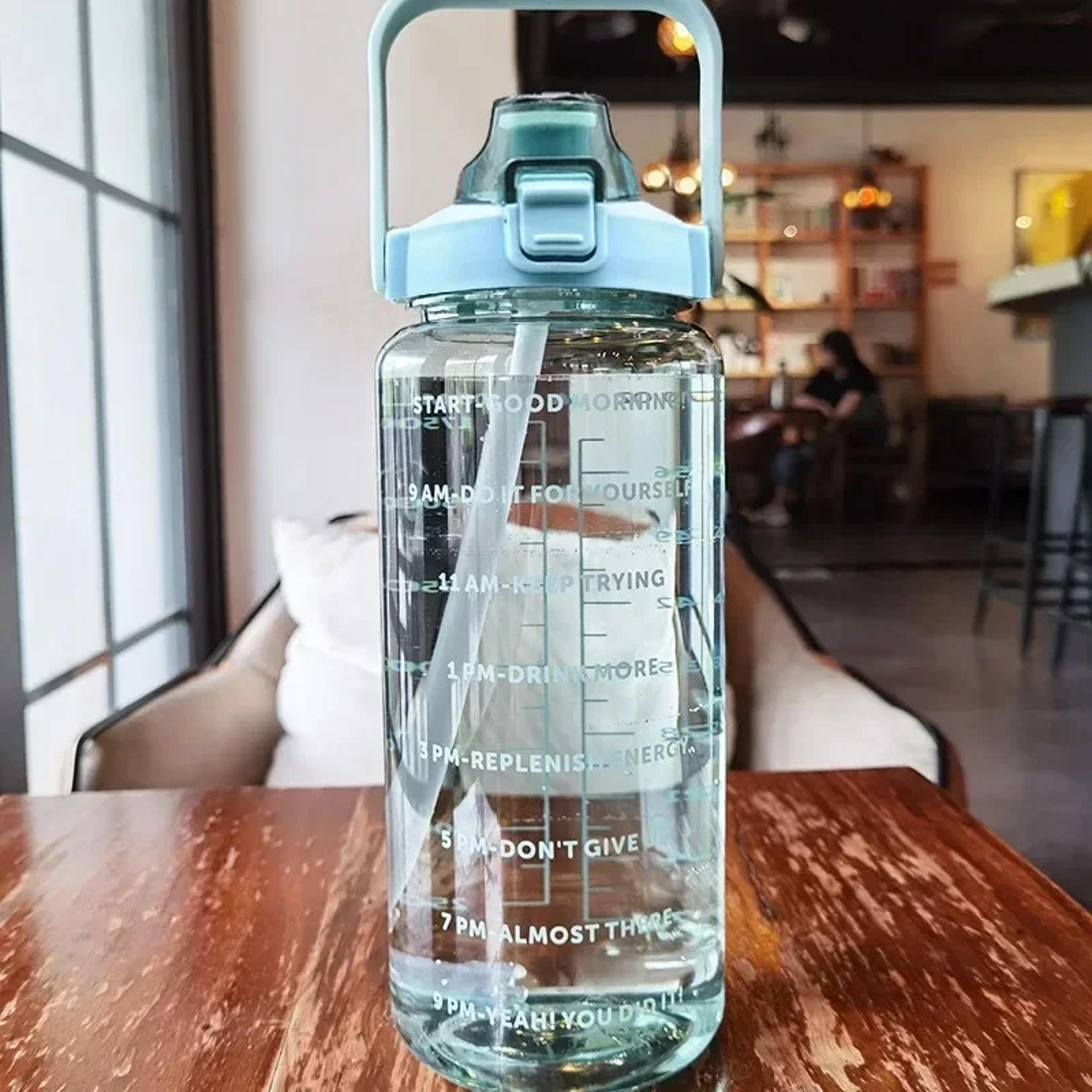 Portable Water Bottle With Straw And Time Marker Ideal For Outdoor Fitness And Sports Large Capacit 7