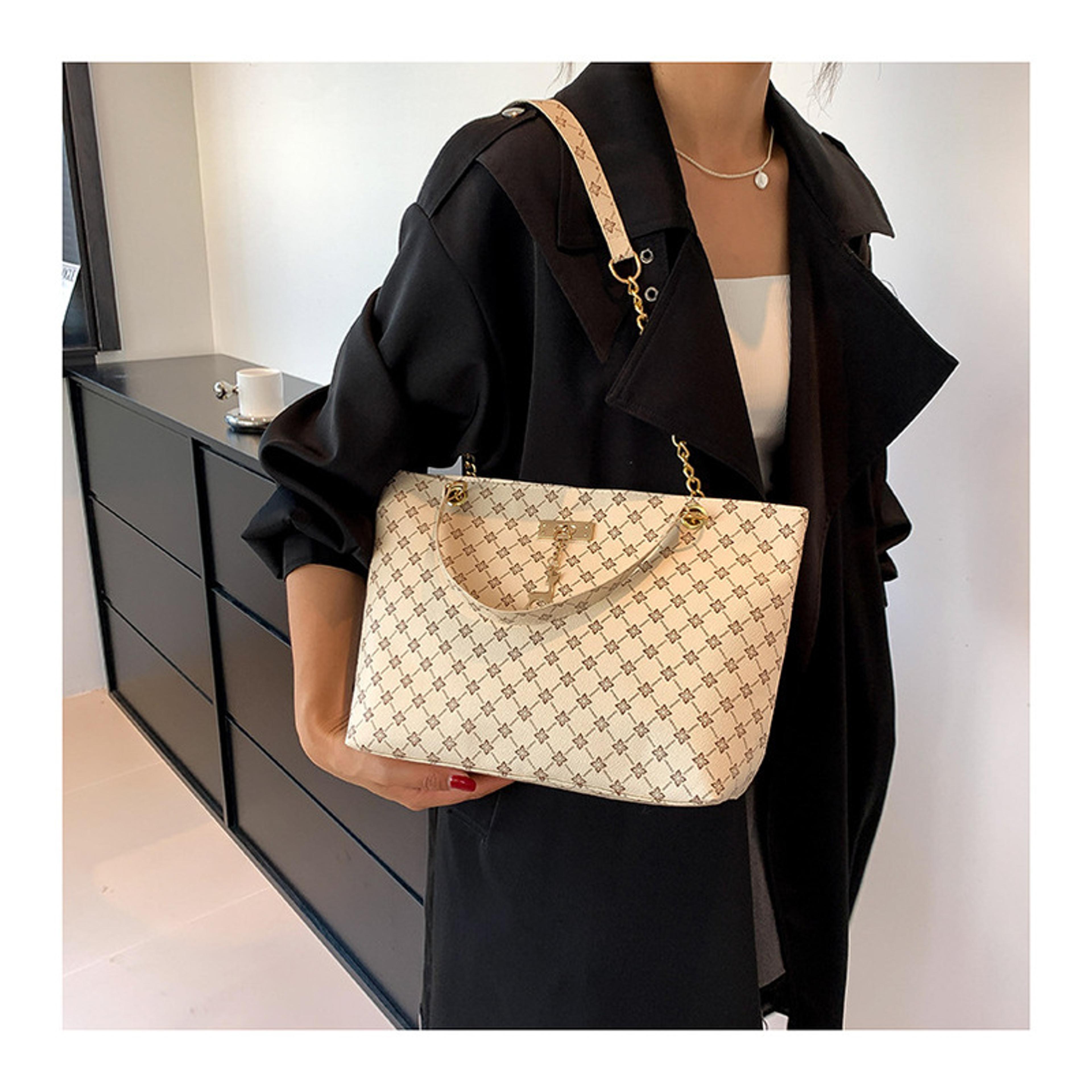 stylish soft leather tote bag for women large capacity with accessories