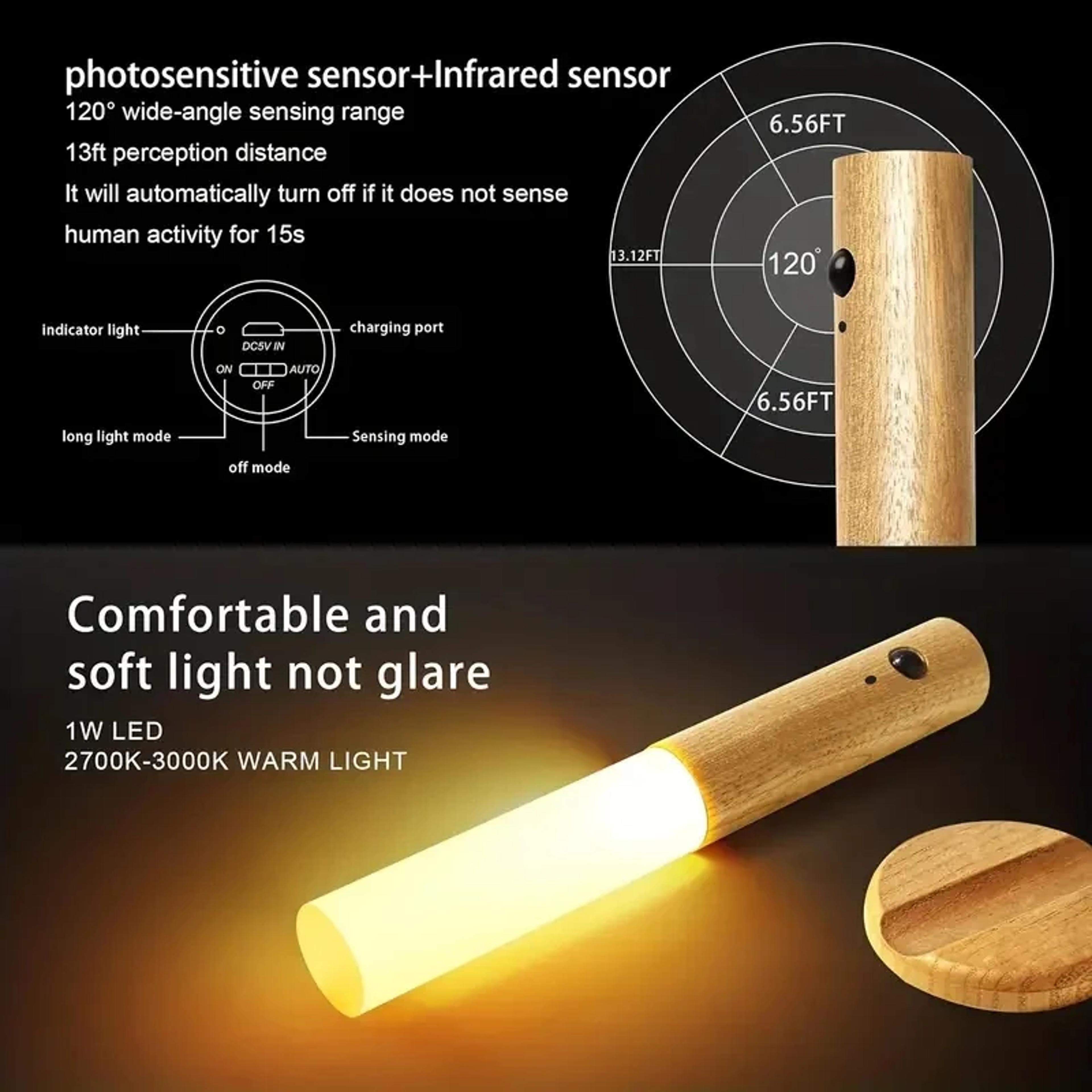 Intelligent LED Rechargeable Night Light Human Body Induction For Corridor Cabinet  Toilet Wall 3