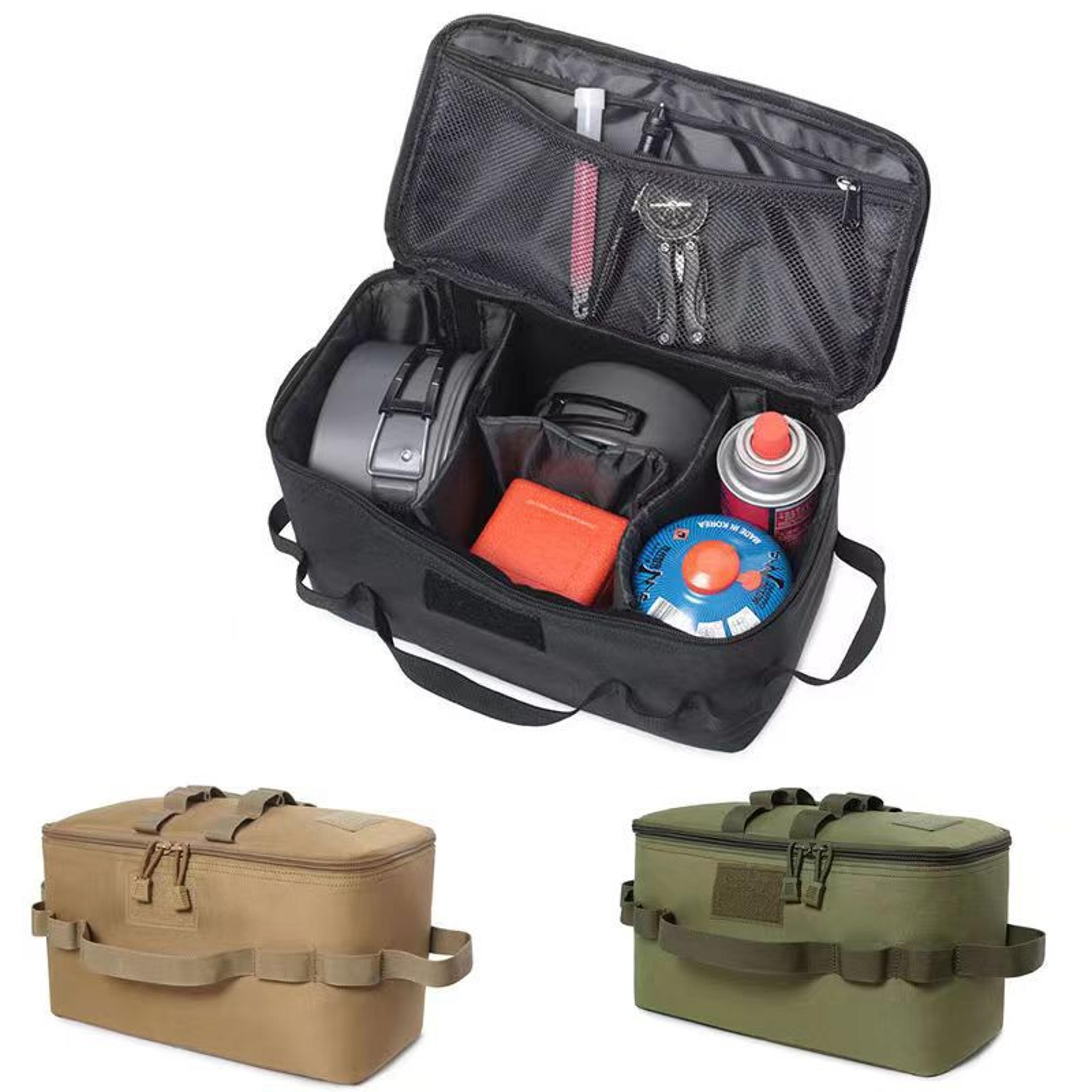 outdoor camping gas tank storage bag large capacity ground nail tool bag for gas canister picnic cookware & utensils