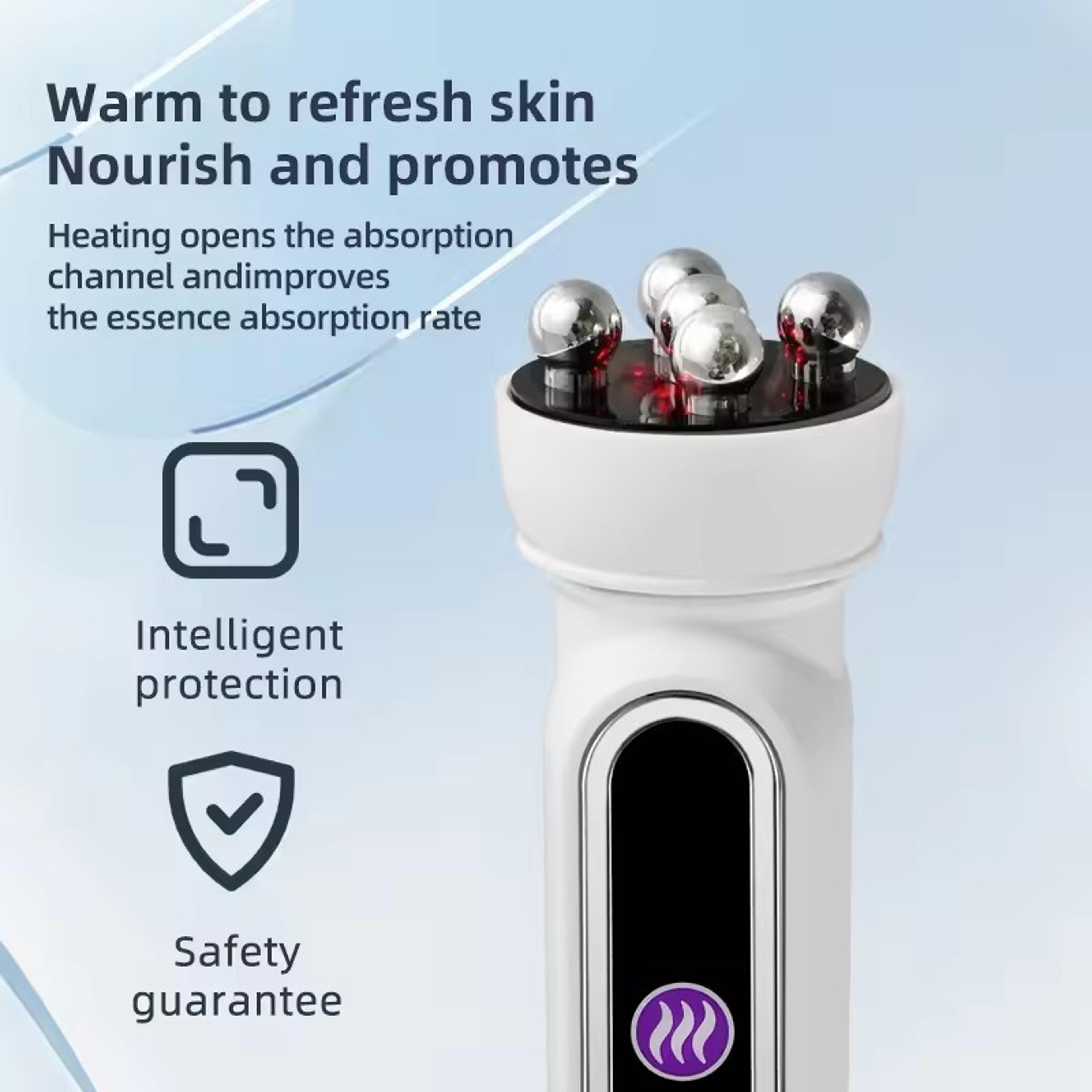 Heating EMS Facial Roller Massager For Fine Lines  Skin Rejuvenation 3