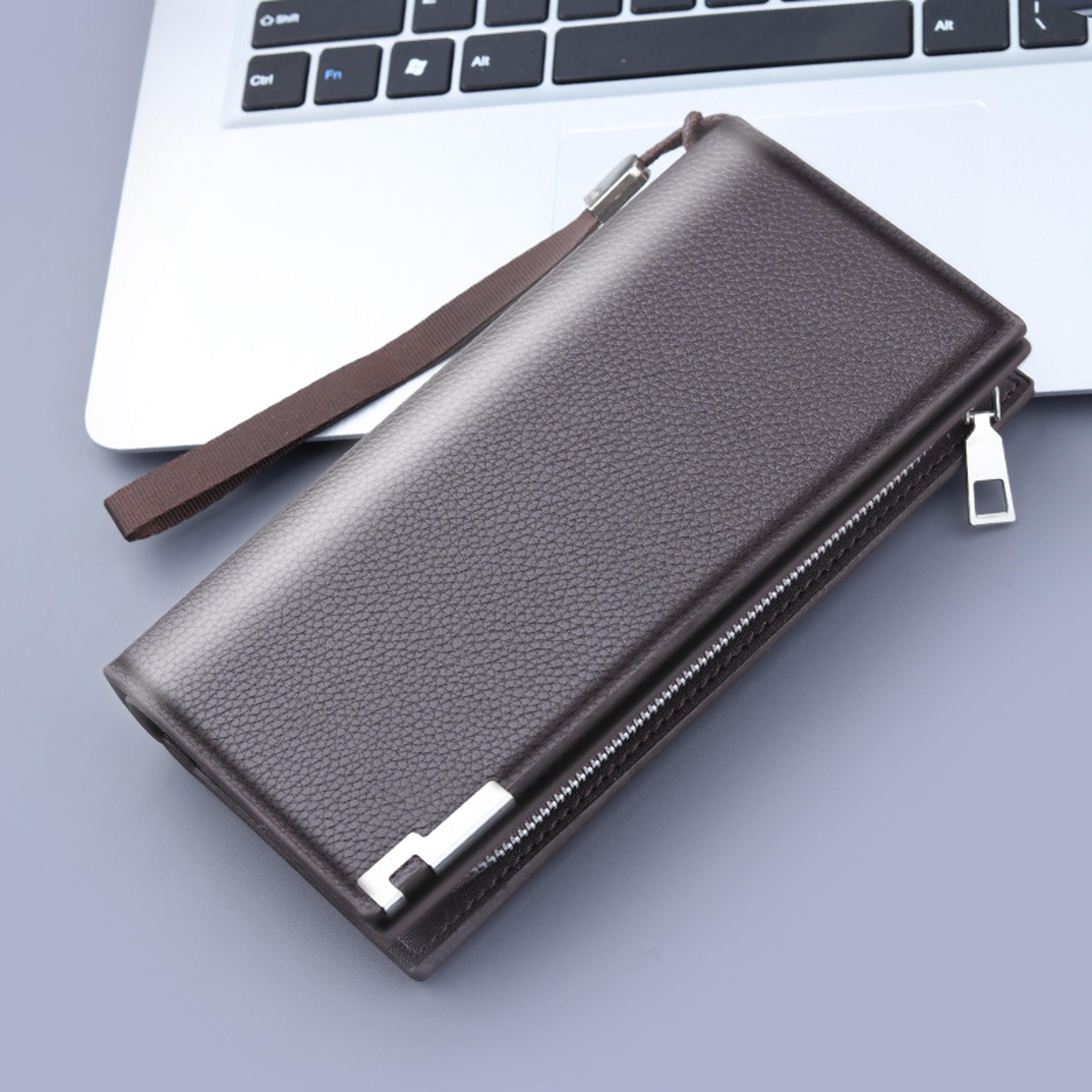 Multifunctional Mens PU Leather Clutch Wallet With Phone Pocket And Card Holder 5
