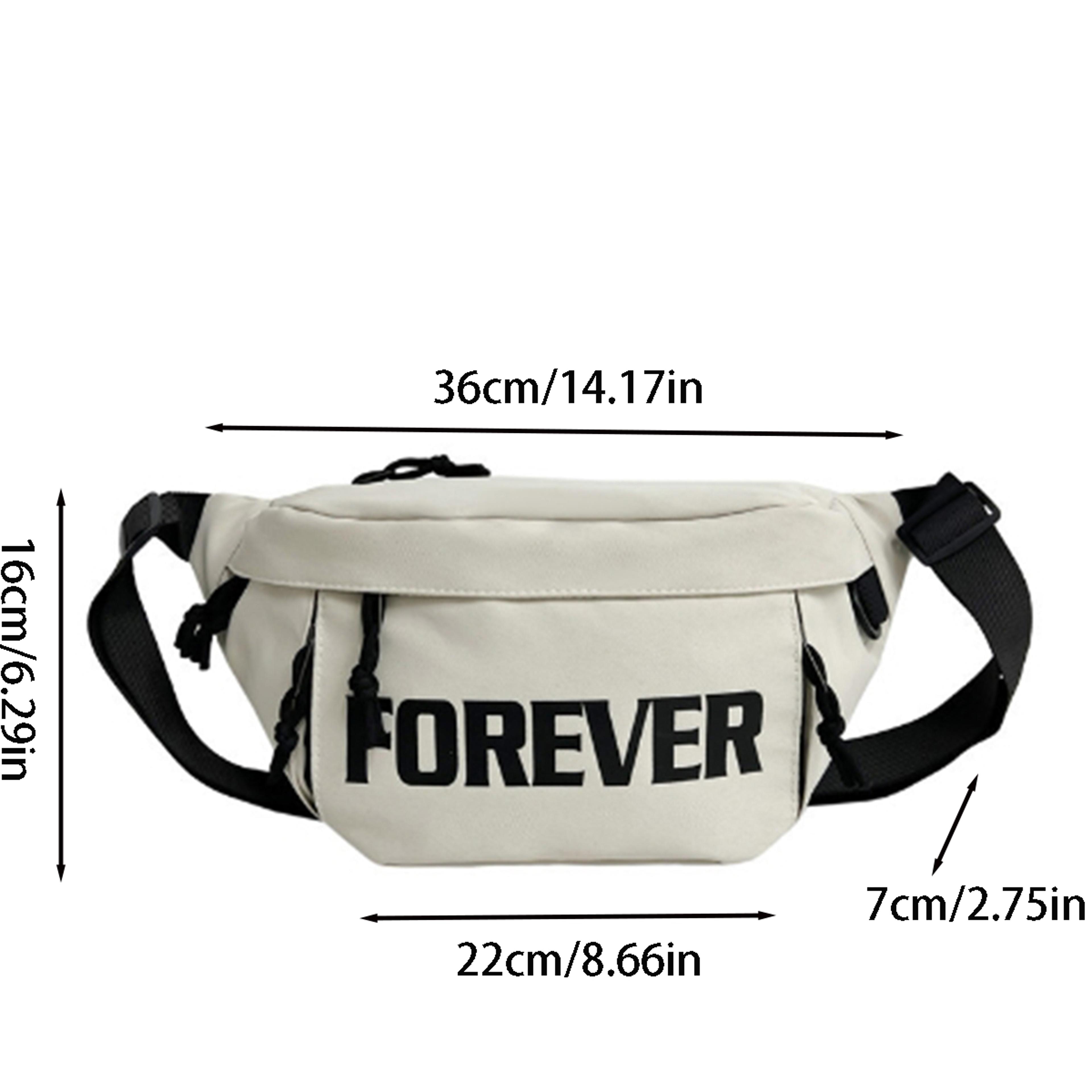 Beige And White Fashionable Chest Crossbody Bag Stylish Fanny Pack With Letter Design 4