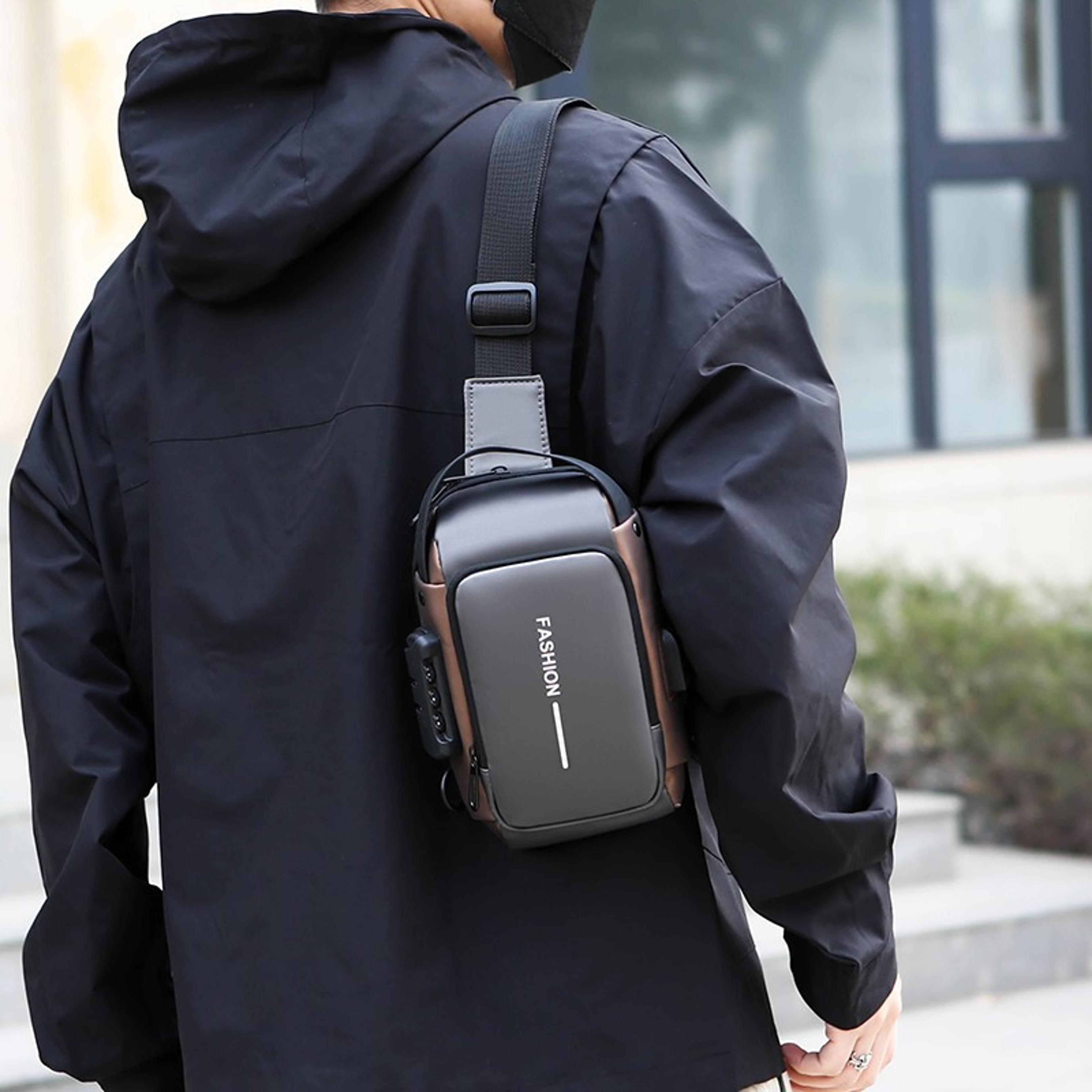 multi-functional anti theft chest bag with usb charging & waterproof protection