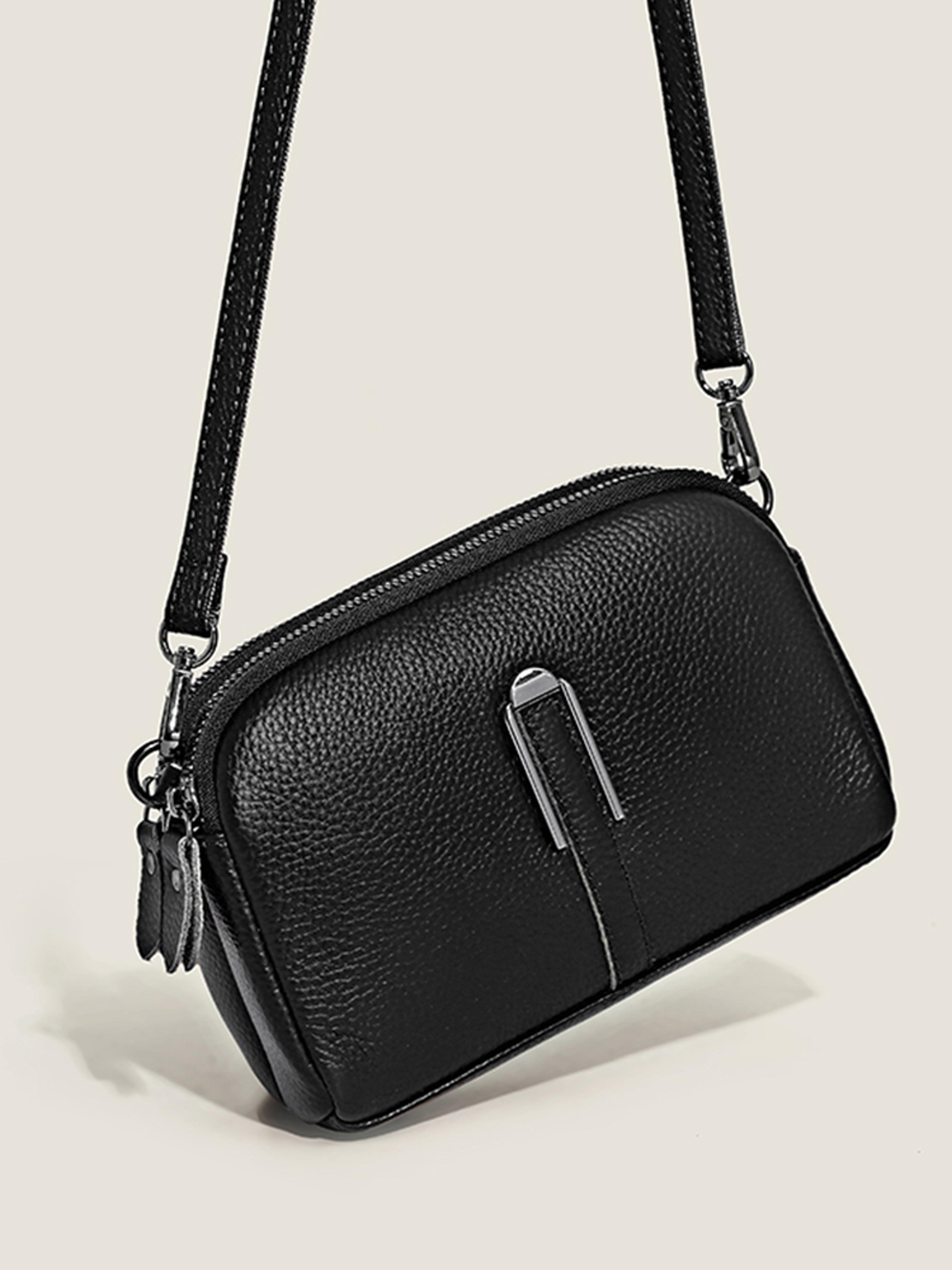 Luxury Genuine Leather Crossbody Messenger Bag For Women Elegant Shoulder Bag Phone Clutch 4