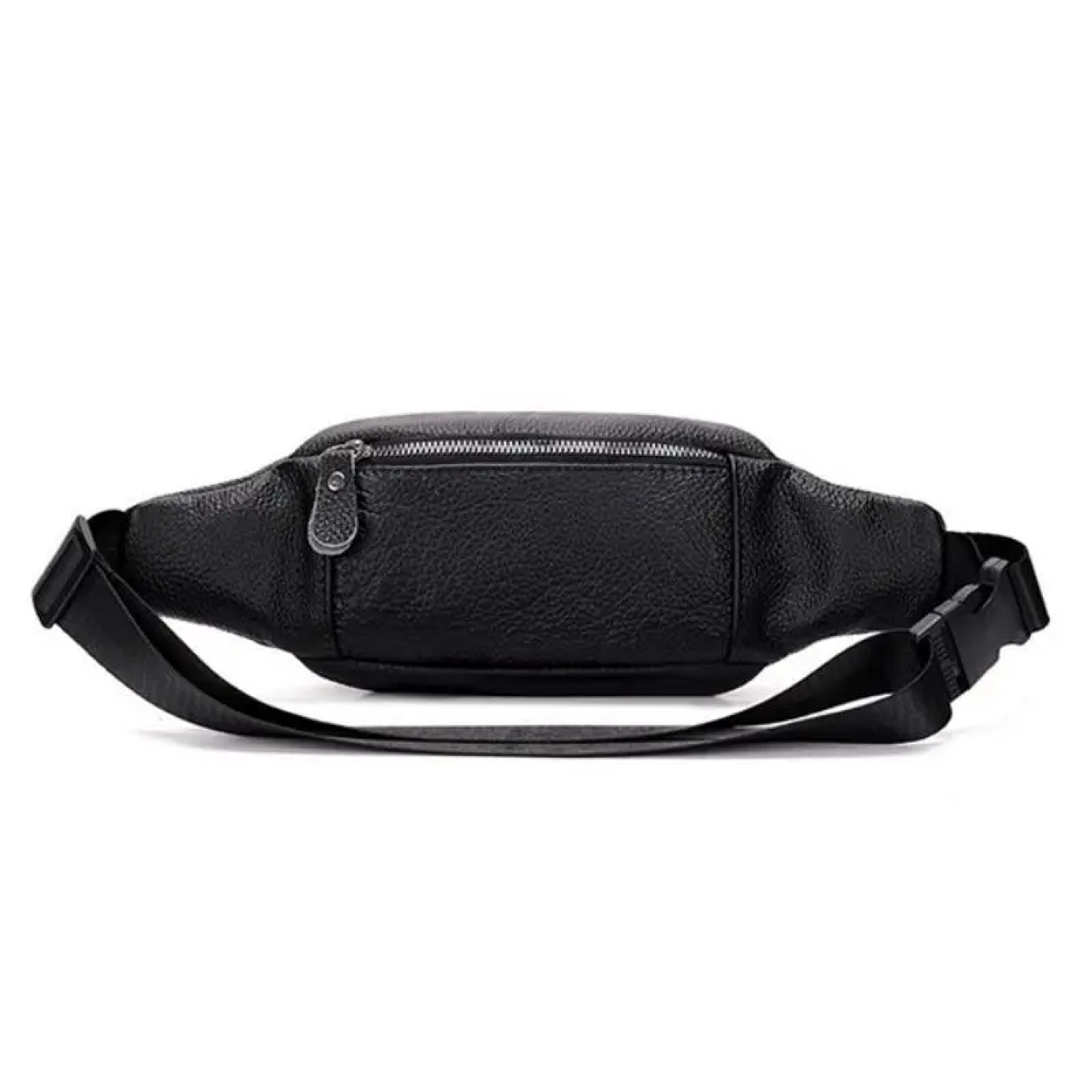 Mens Genuine Leather Crossbody Sling Bag Stylish Cowhide Chest Bag With Double Zipper For Daily Com 2