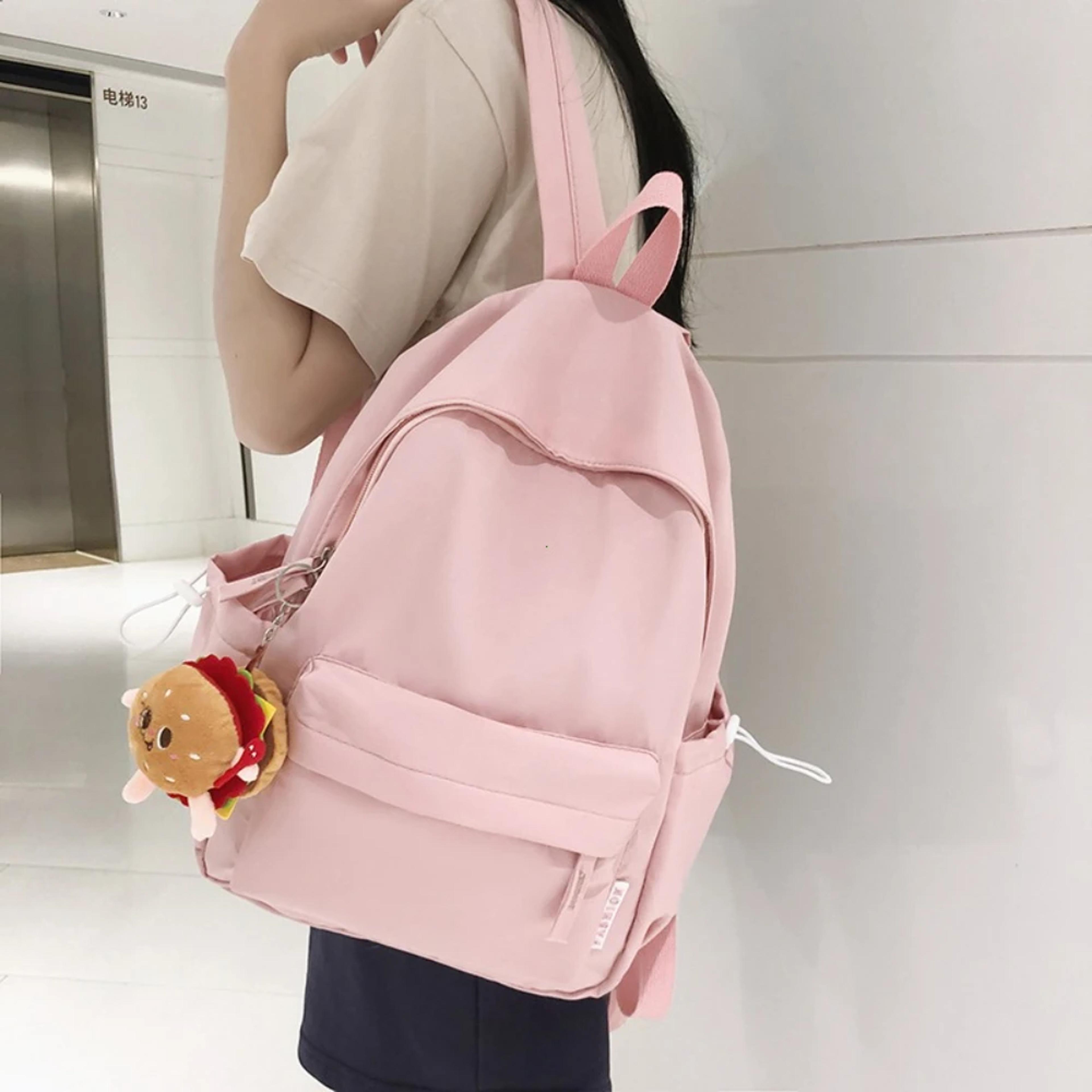 Waterproof Nylon Laptop Backpack For Teenage Girls  Women Cute Pink  Black Travel Schoolbag Unisex  1