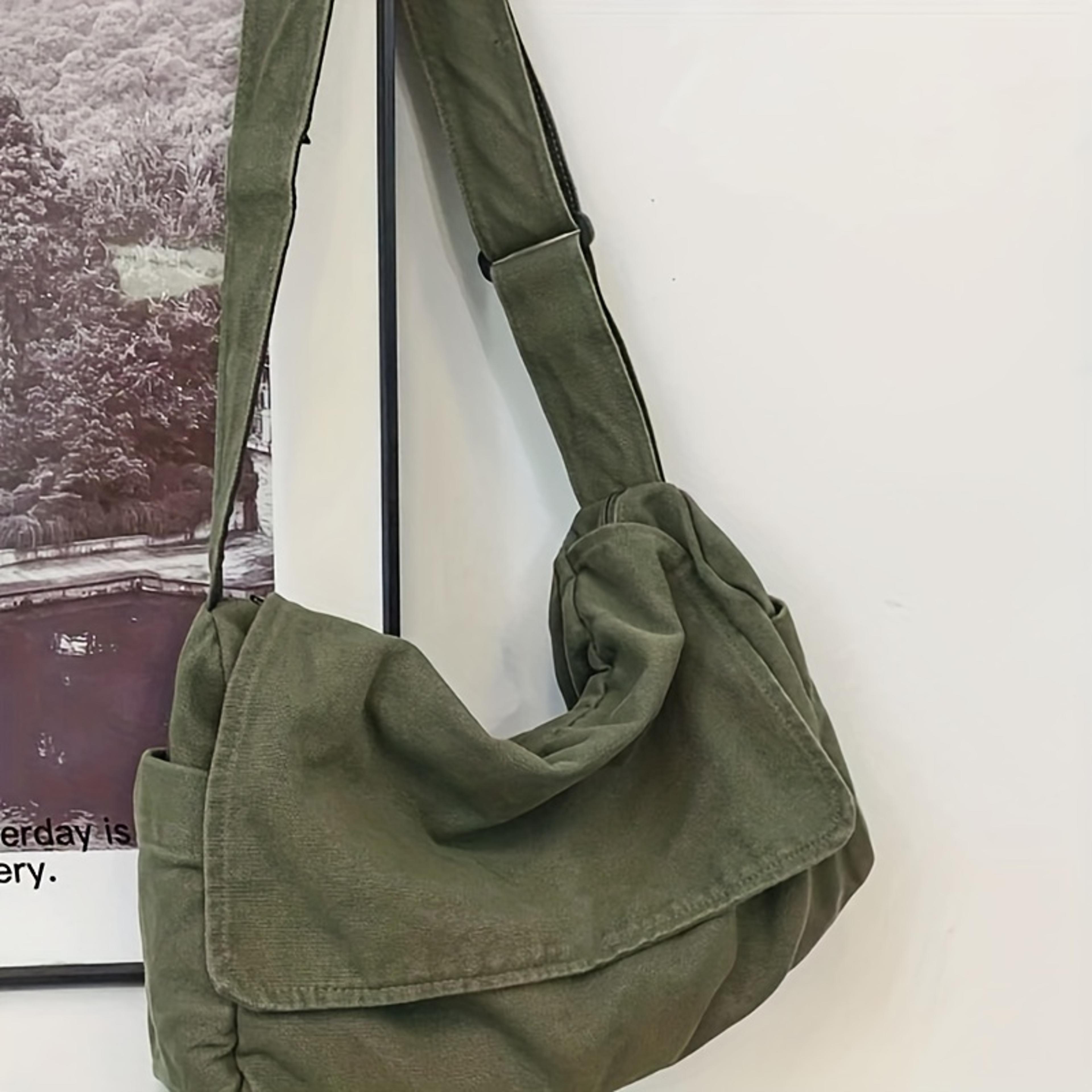 vintage canvas messenger bag for women stylish shoulder tote & crossbody handbag