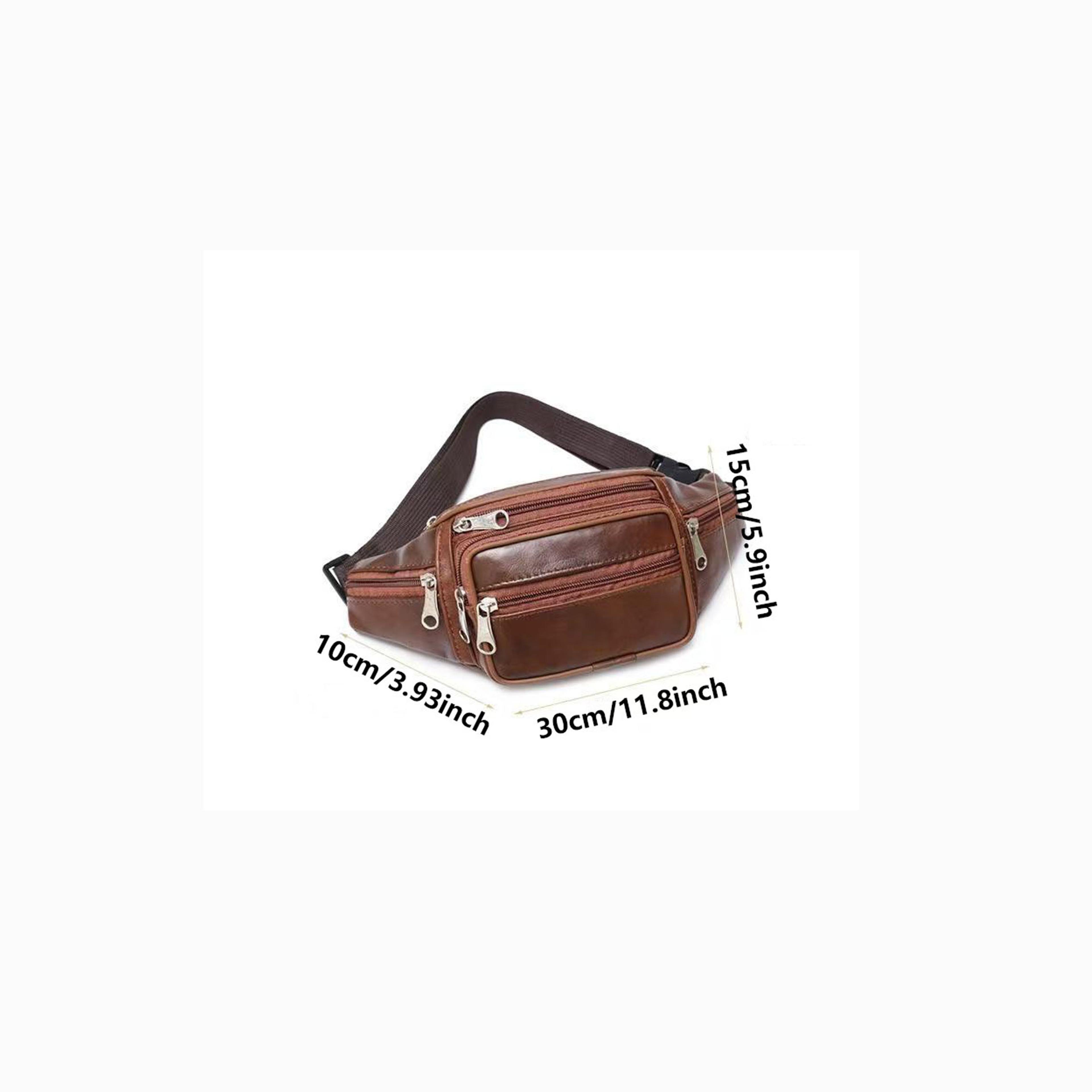 Mens Leather Waist Bag Stylish Sport Cross Body Shoulder Bag 2