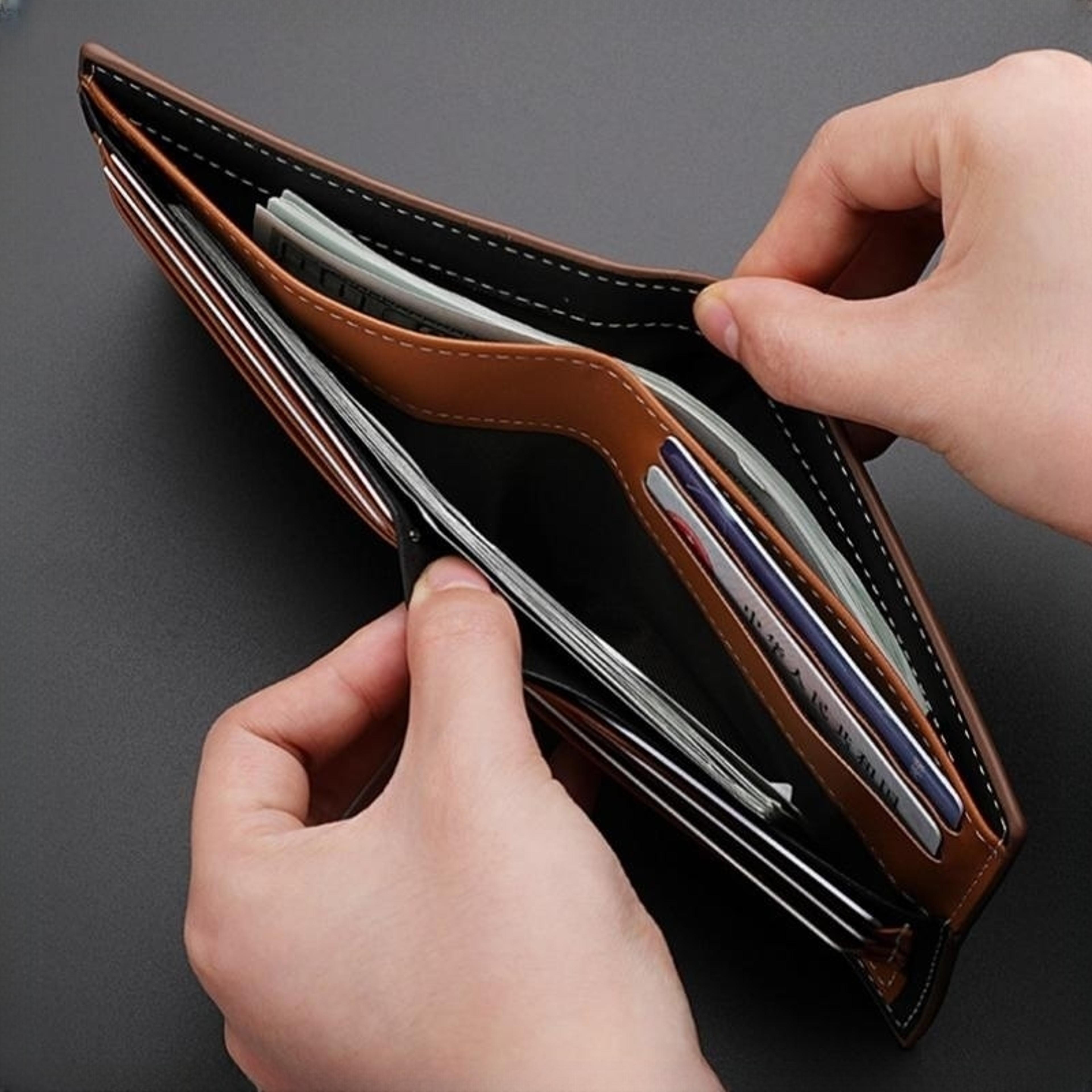 Fashion Mens Leather Wallet With ID  Credit Card Holder Multi Function Money Clip High Quality Coin 2