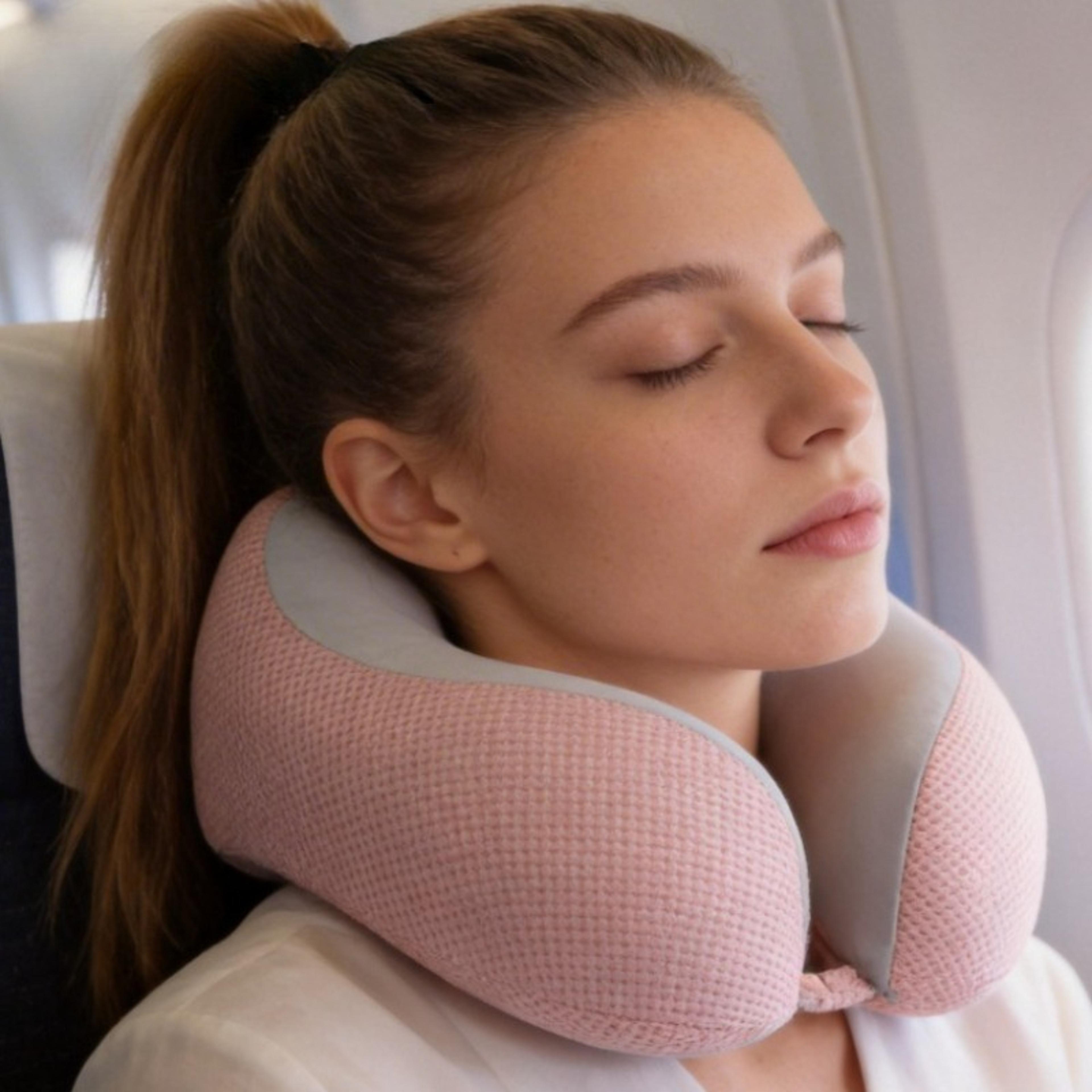 ergonomic u shaped memory foam neck pillow for travel & cervical spine relief